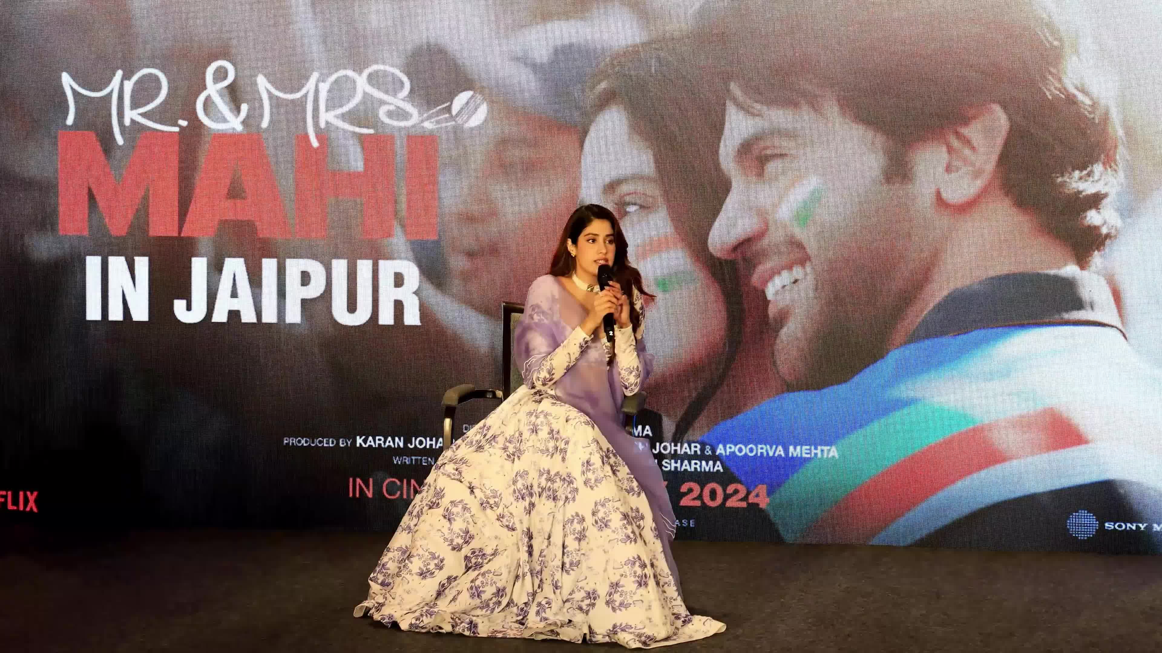 Indian Actor Janhvi Kapoor During Movie Promotion in Jaipur 