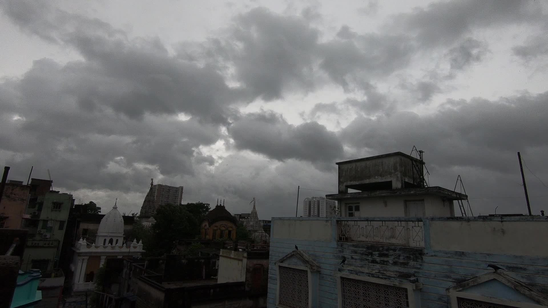 Cloud on city skyline before severe cyclonic Storm Remal