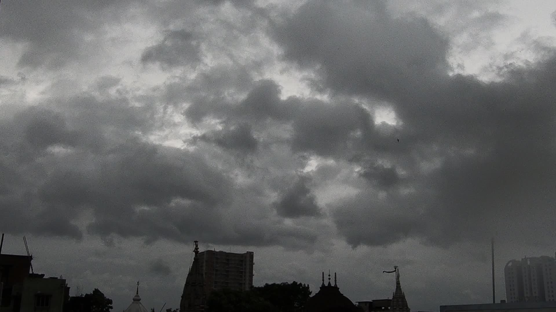 Cloud on city skyline before severe cyclonic Storm Remal
