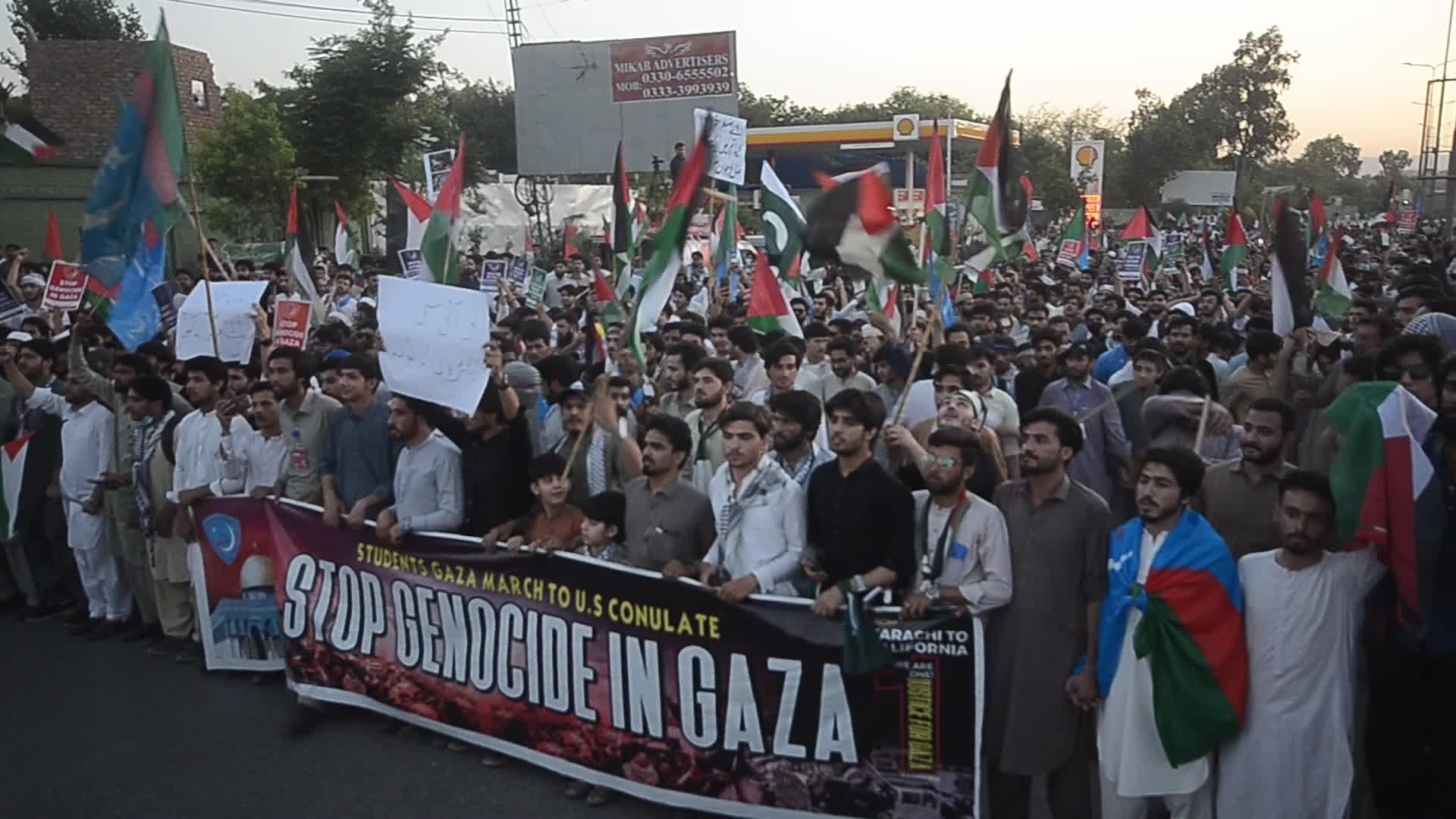 Pakistan's Jamaat-e-Islami party student wing rally in solidarity with the Palestinian people, in Peshawar 