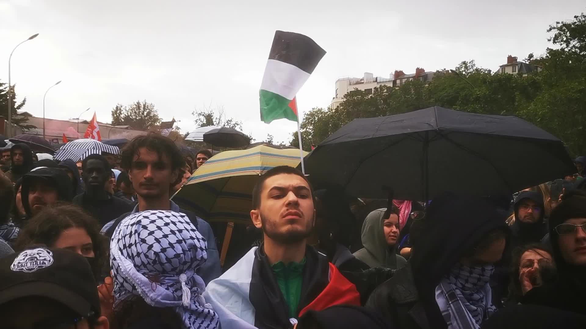 Pro-Palestinian demonstration in front of TF1 TV station in Paris