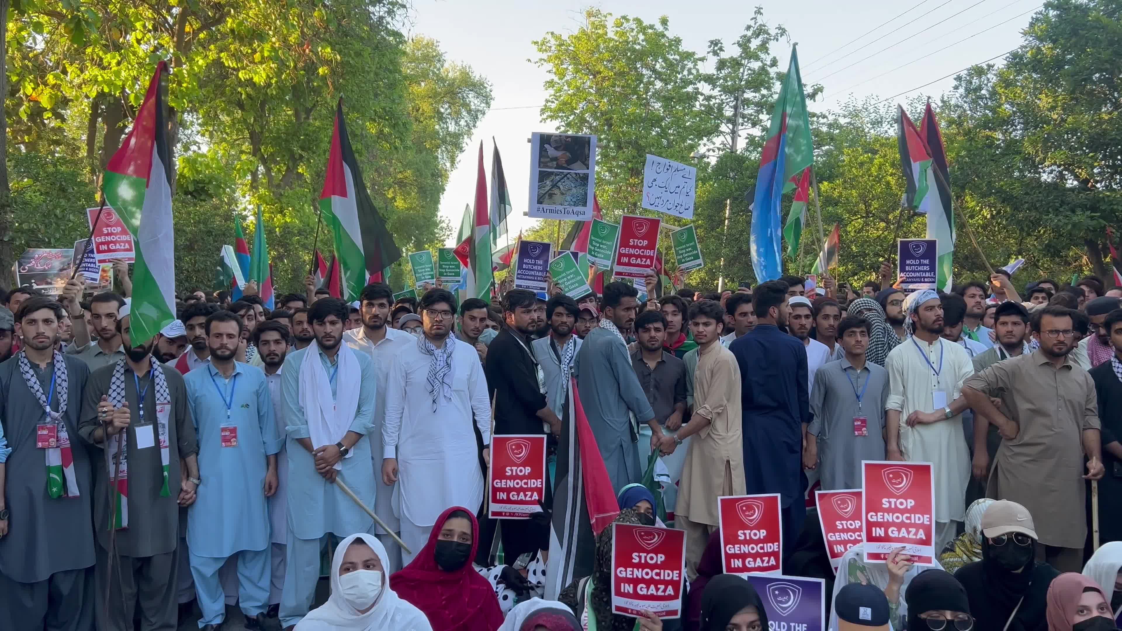 People in Pakistan protest Israel's attack on Rafah