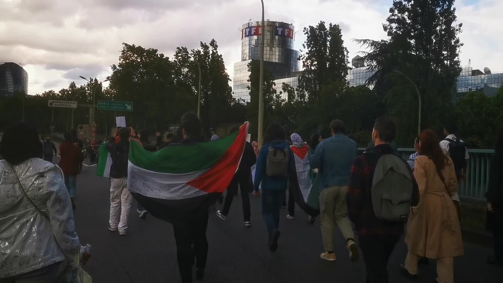 Pro-Palestinian demonstration in front of TF1 TV station in Paris