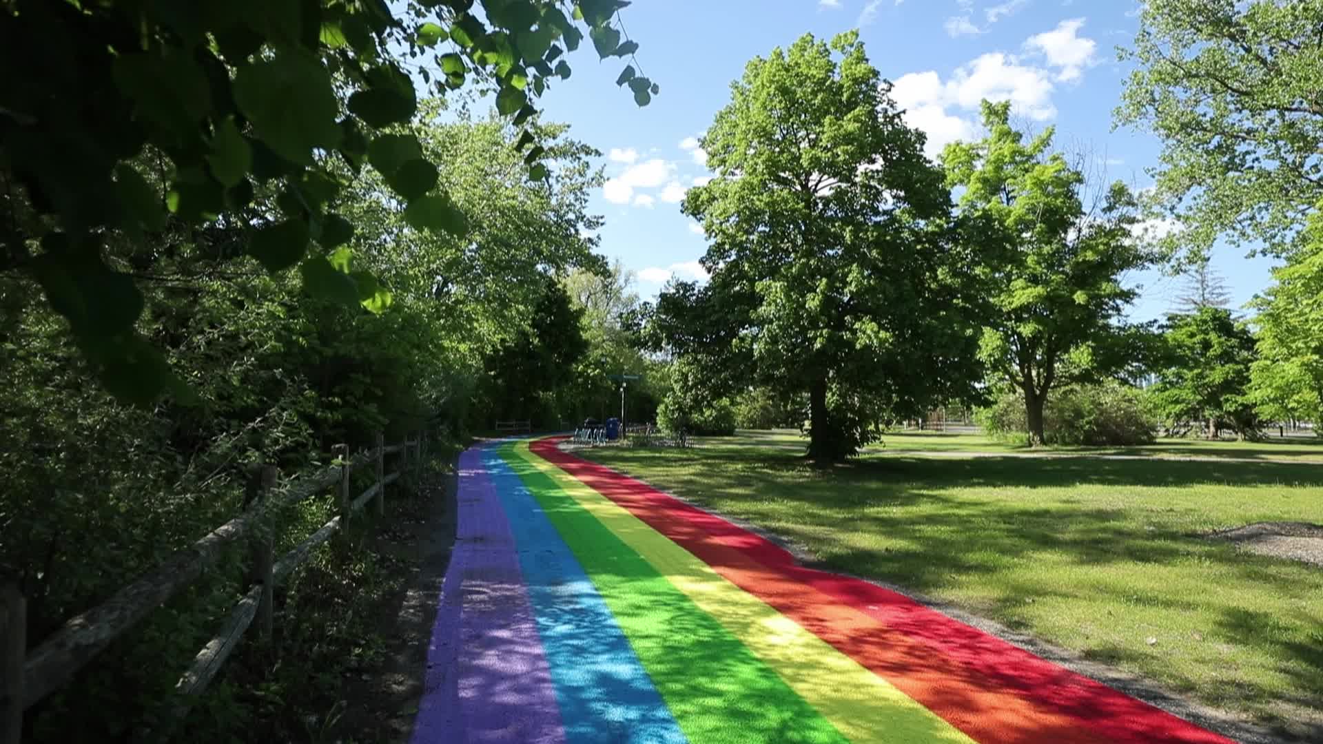 World's Longest Rainbow road in Toronto, Canada