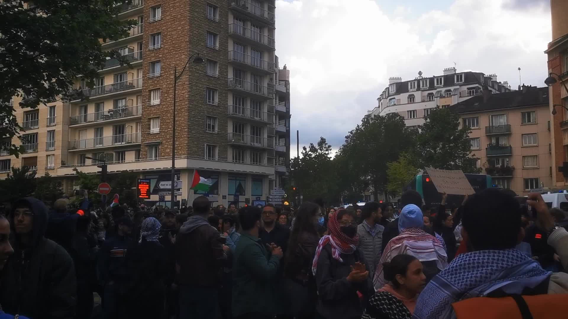 Pro-Palestinian demonstration in front of TF1 TV station in Paris