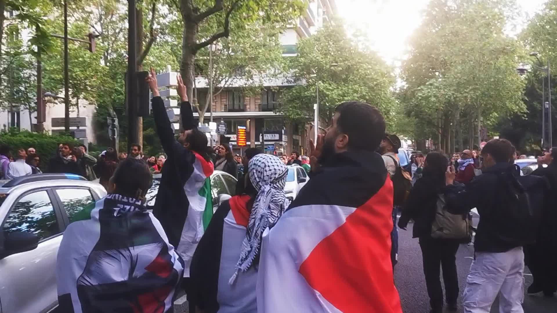 Pro-Palestinian demonstration in front of TF1 TV station in Paris