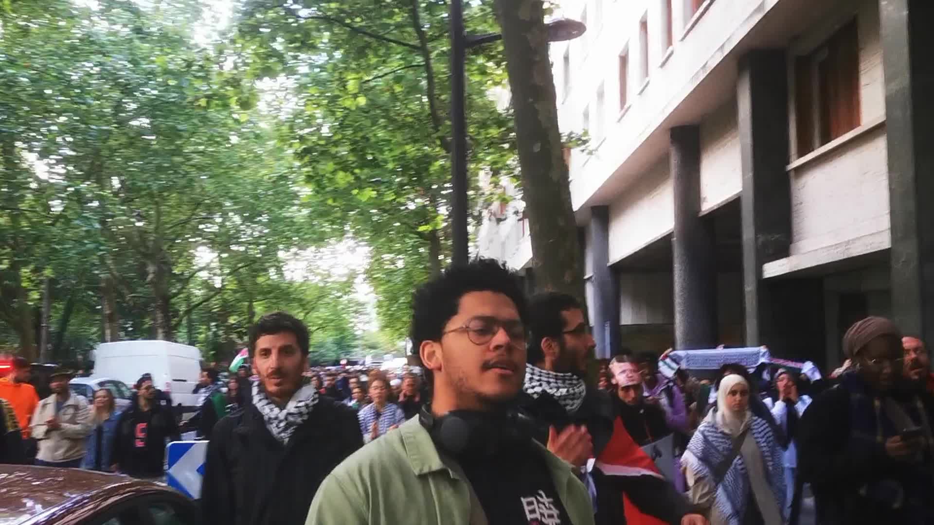 Pro-Palestinian demonstration in front of TF1 TV station in Paris