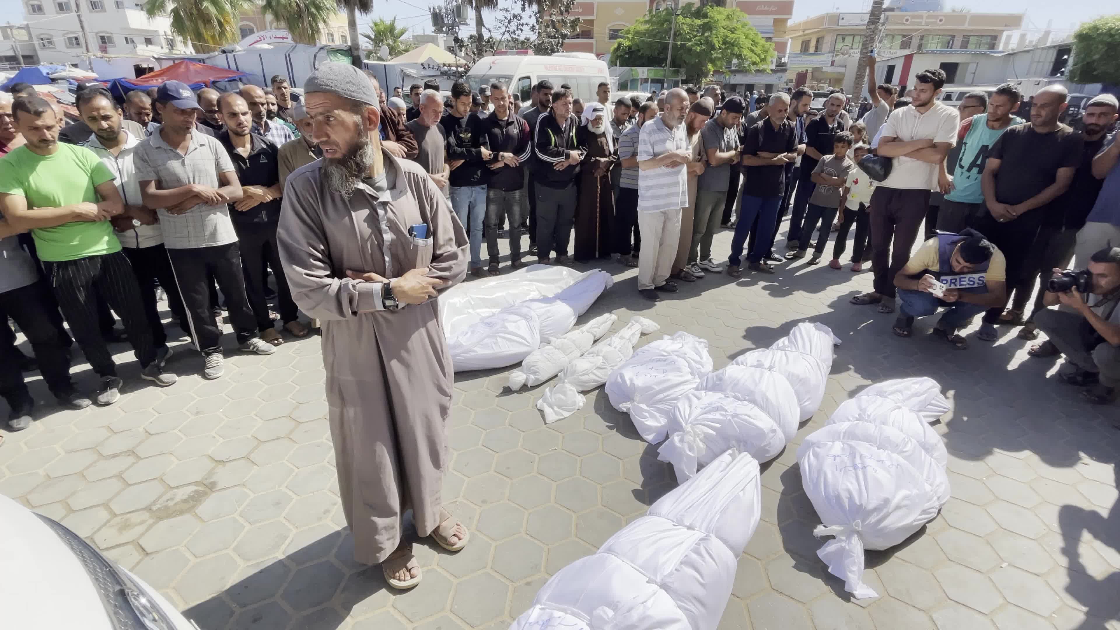 Funeral for people died in Israeli Airstrike Amid Hamas-Israel Conflict