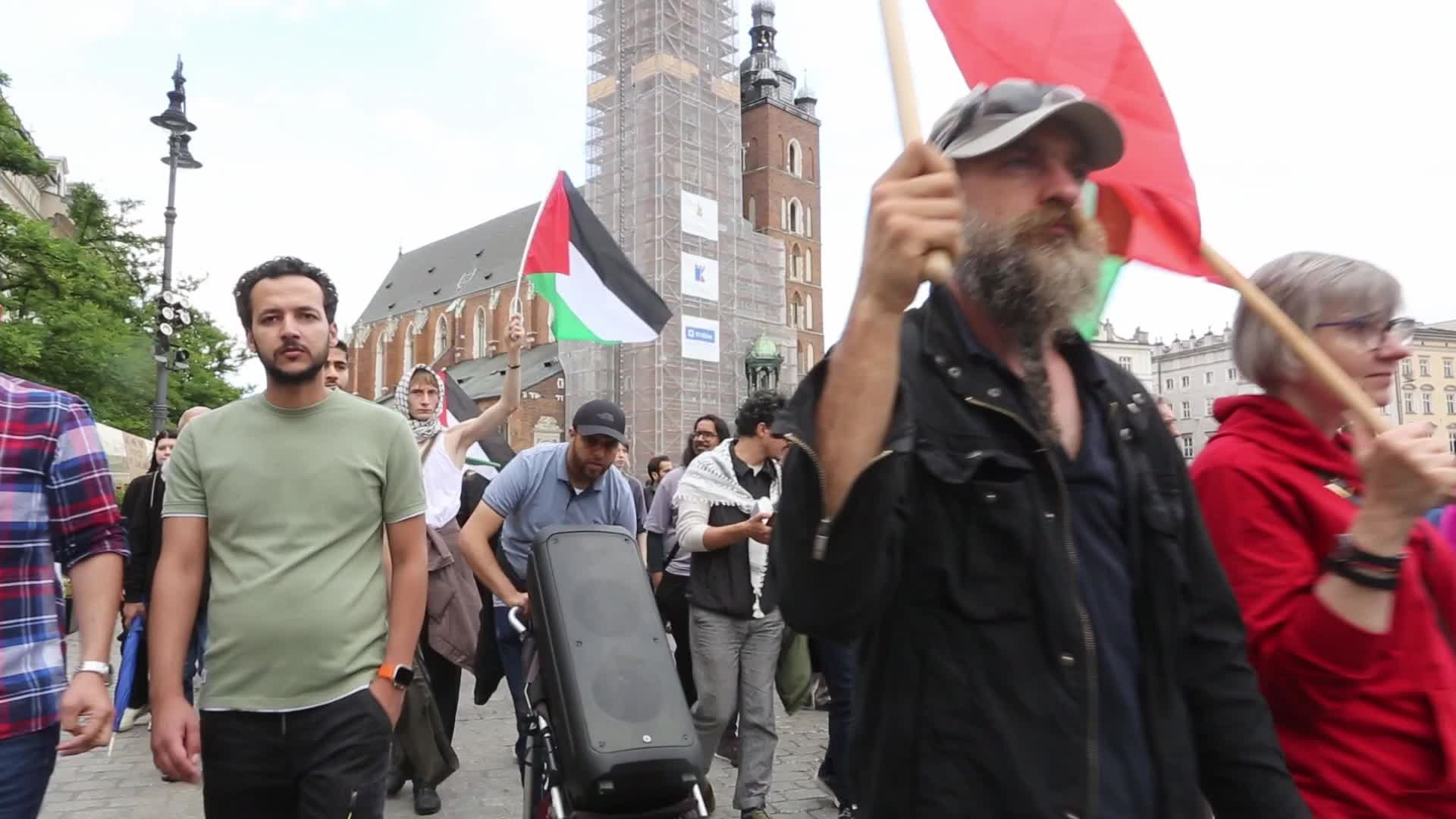 Pro-Palestine protest in Krakow, Poland