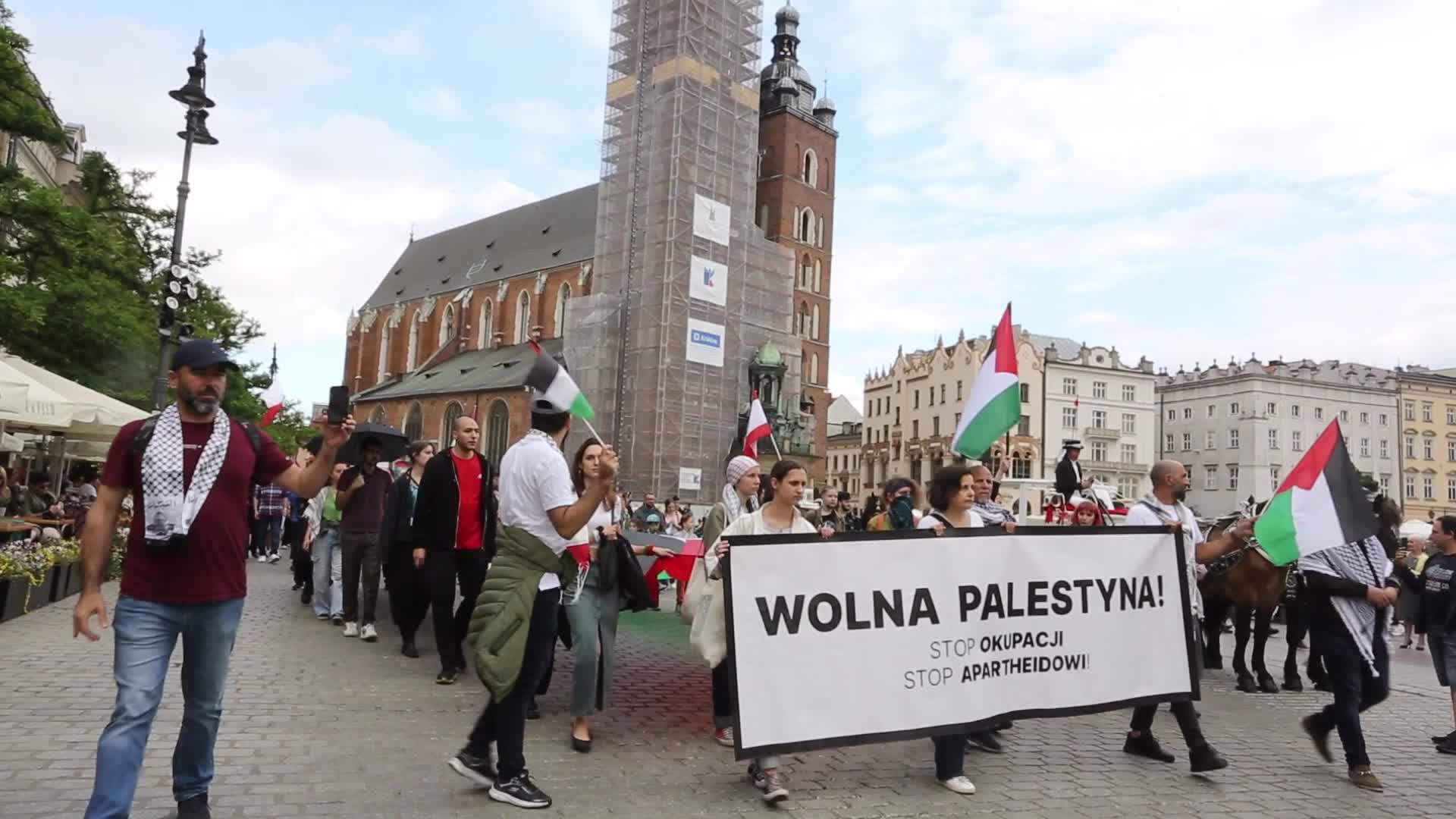 Pro-Palestine protest in Krakow, Poland