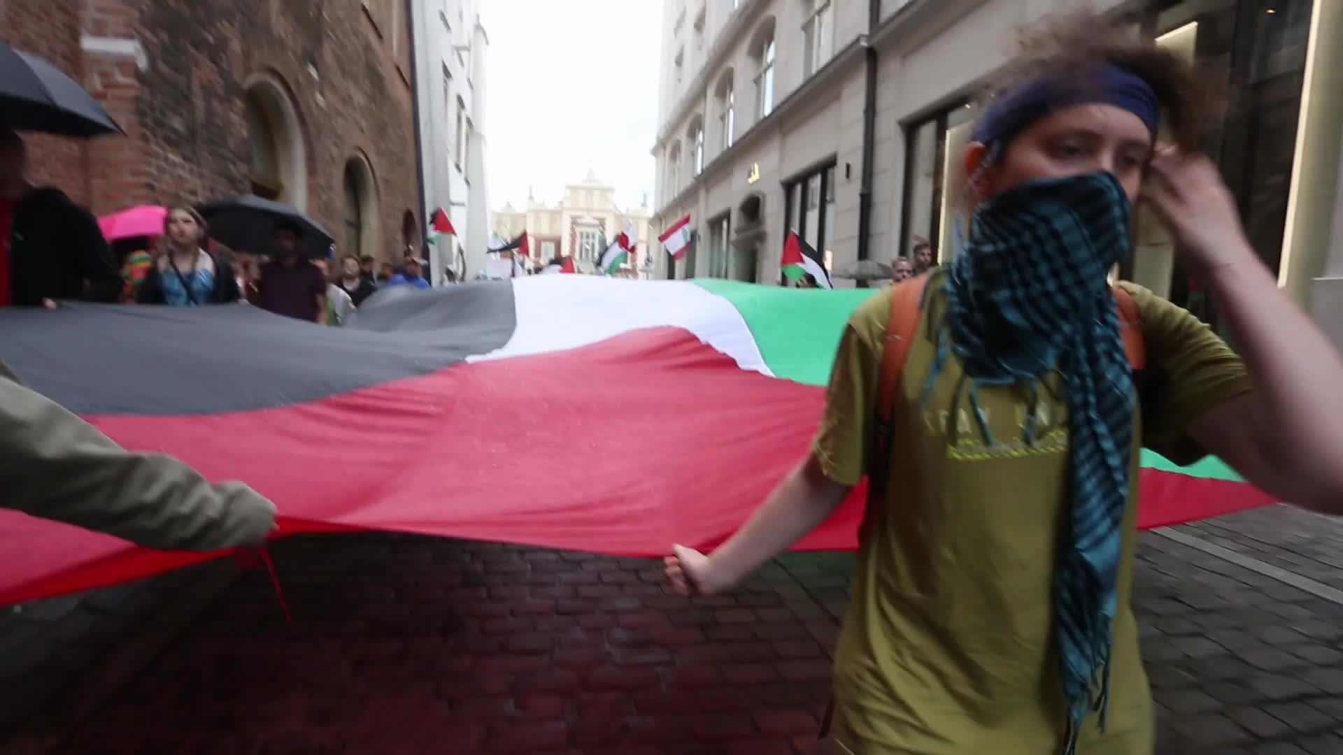 Pro-Palestine protest in Krakow, Poland