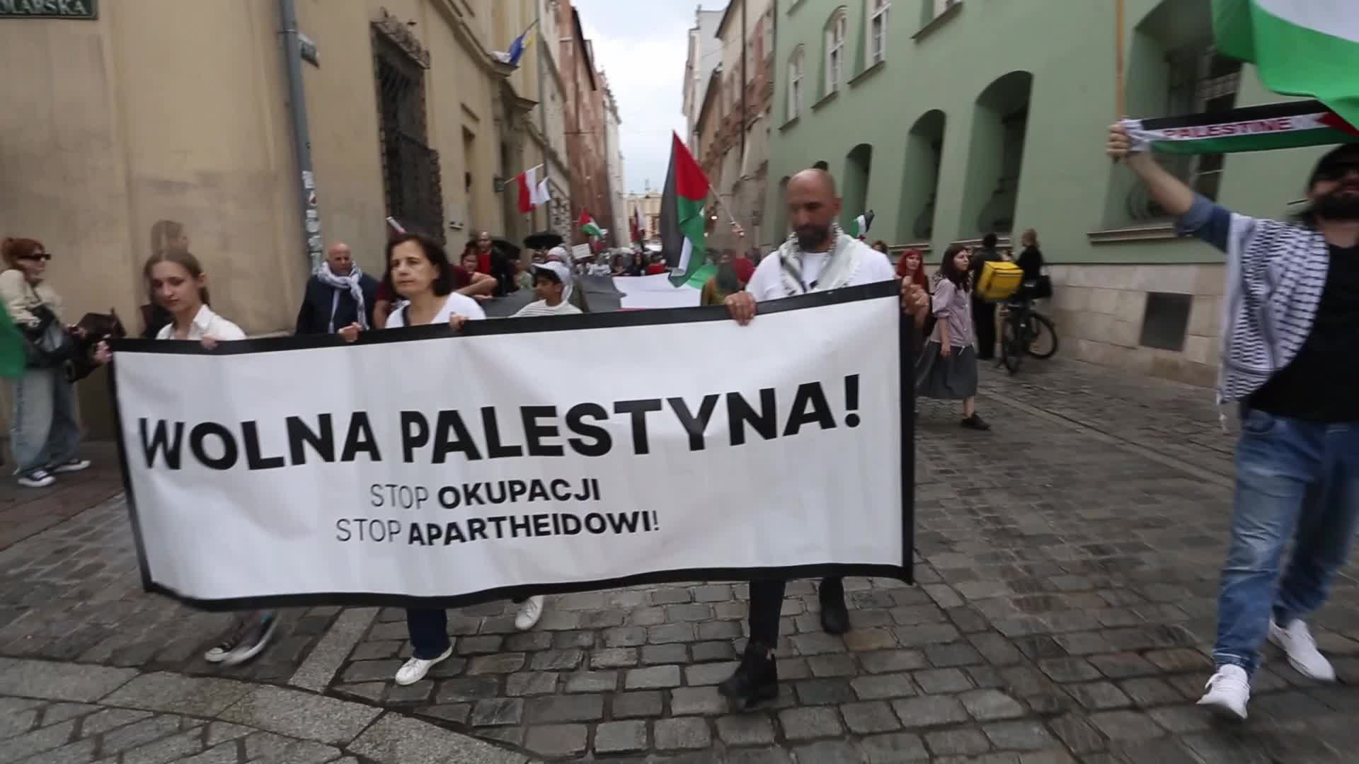 Pro-Palestine protest in Krakow, Poland