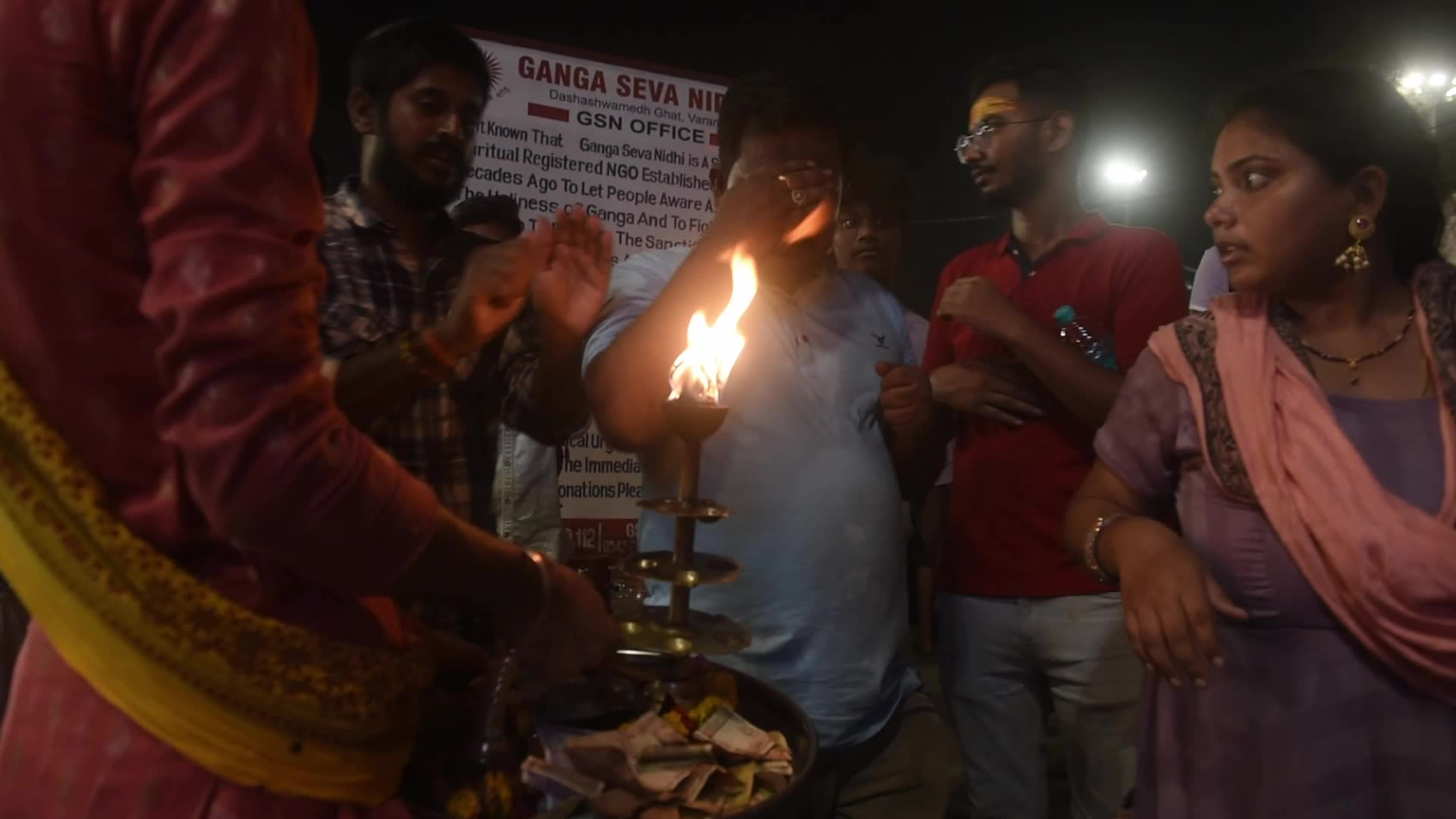 Ganga Aarti Prayer In Varanasi 