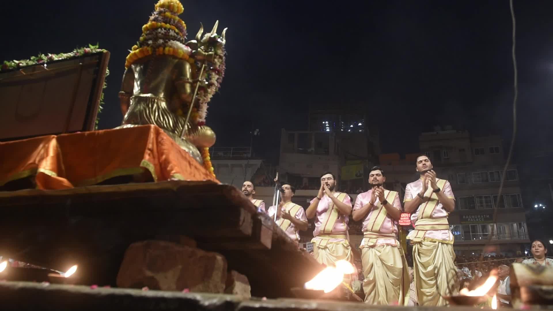 Ganga Aarti Prayer In Varanasi 