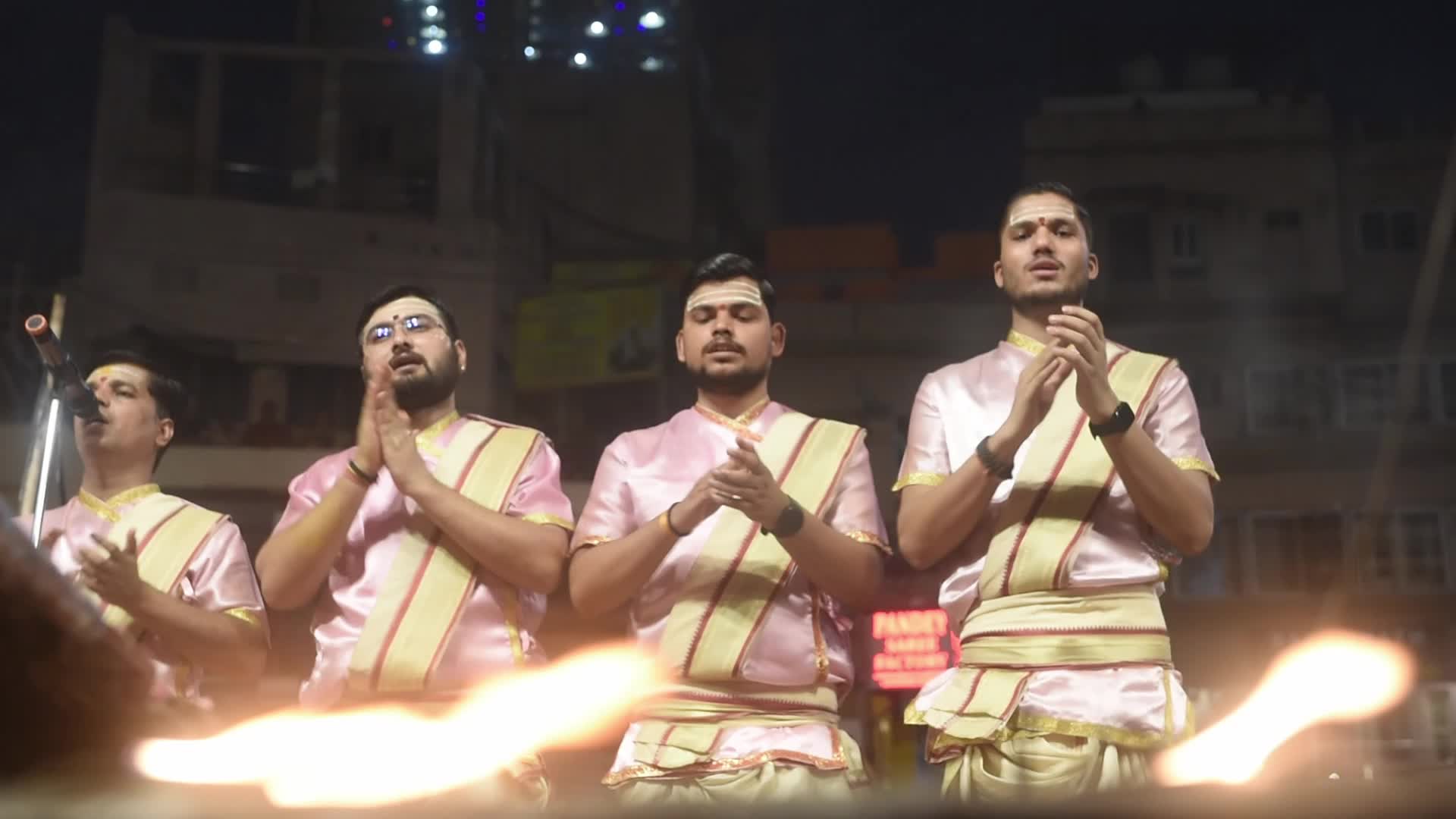 Ganga Aarti Prayer In Varanasi 