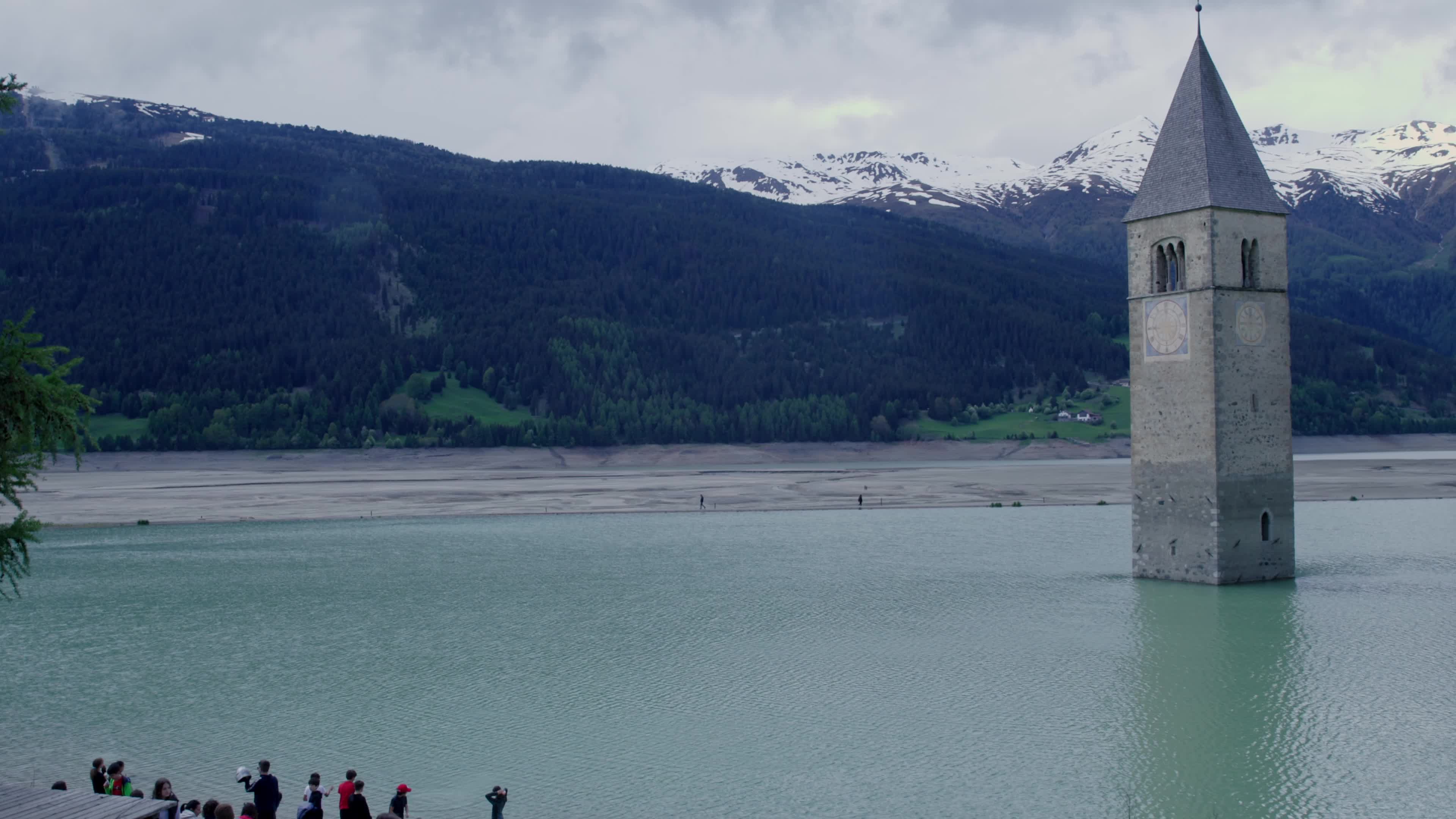 Reschensee Lake Drained for Alpine Road Construction