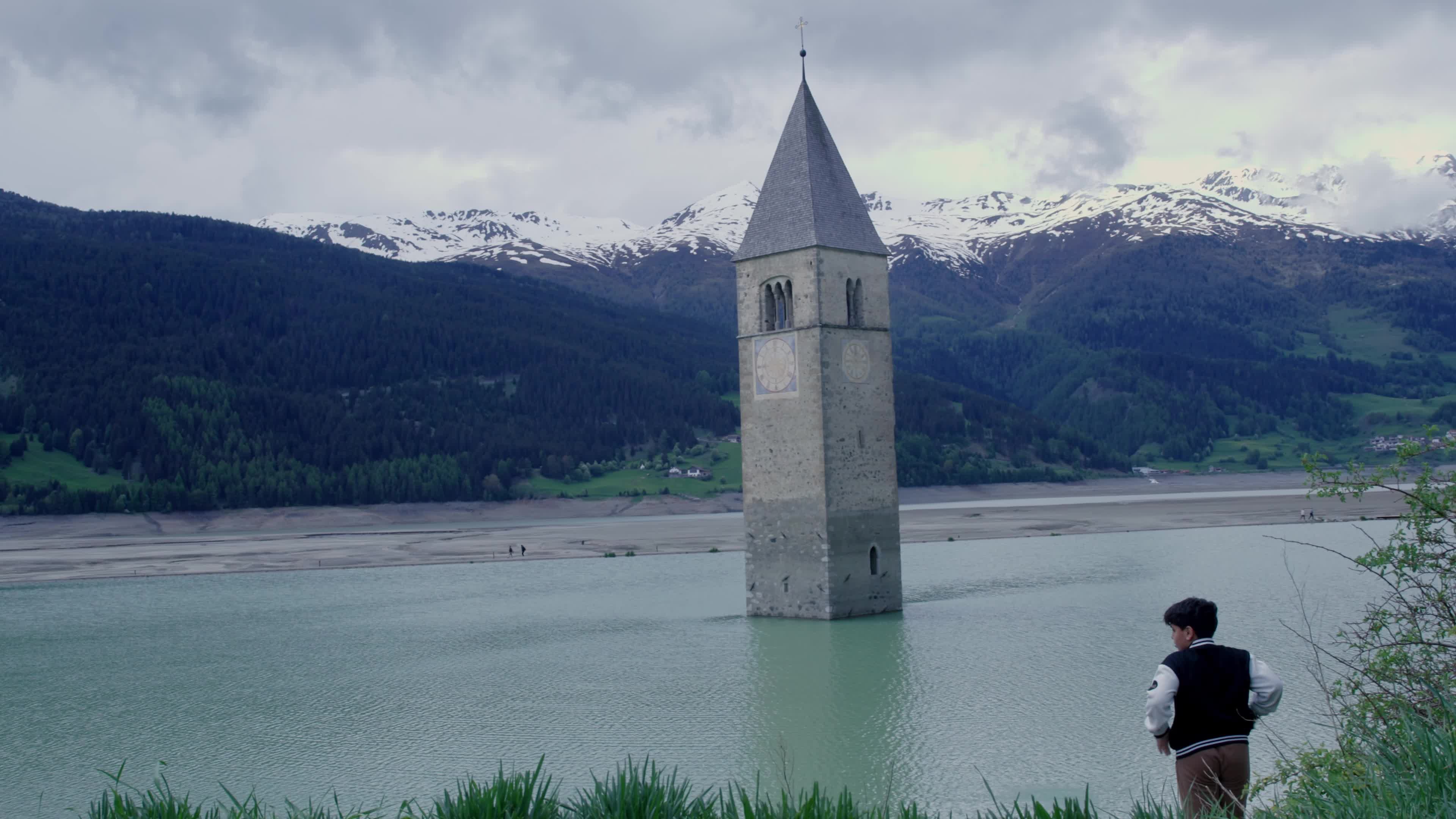 Reschensee Lake Drained for Alpine Road Construction