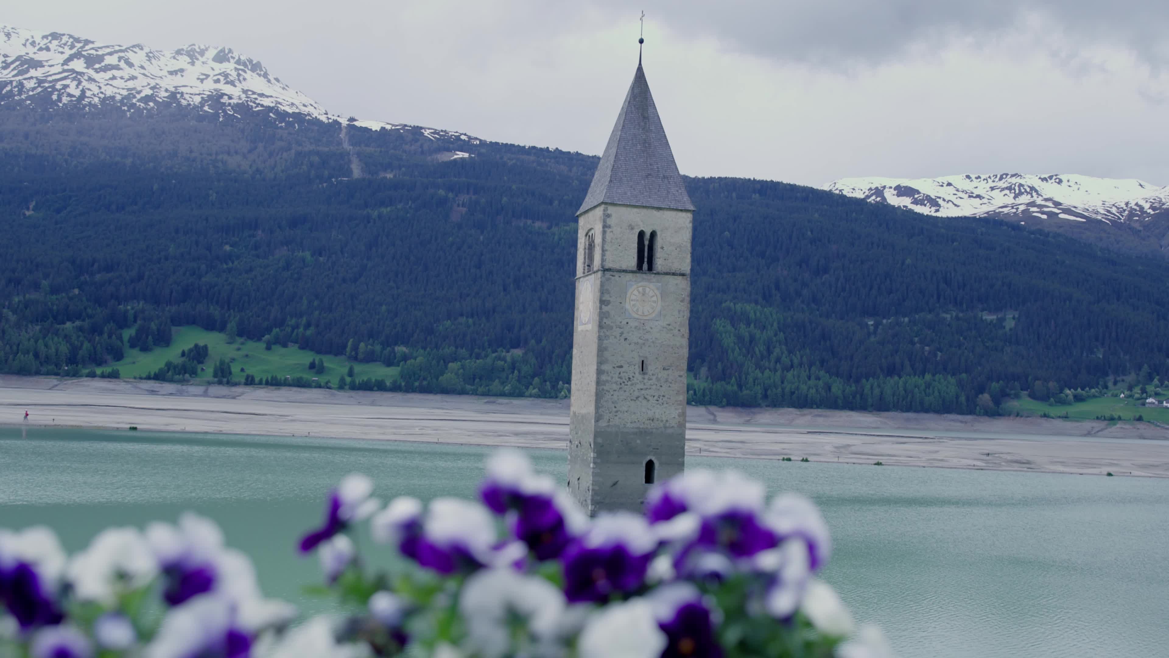 Reschensee Lake Drained for Alpine Road Construction