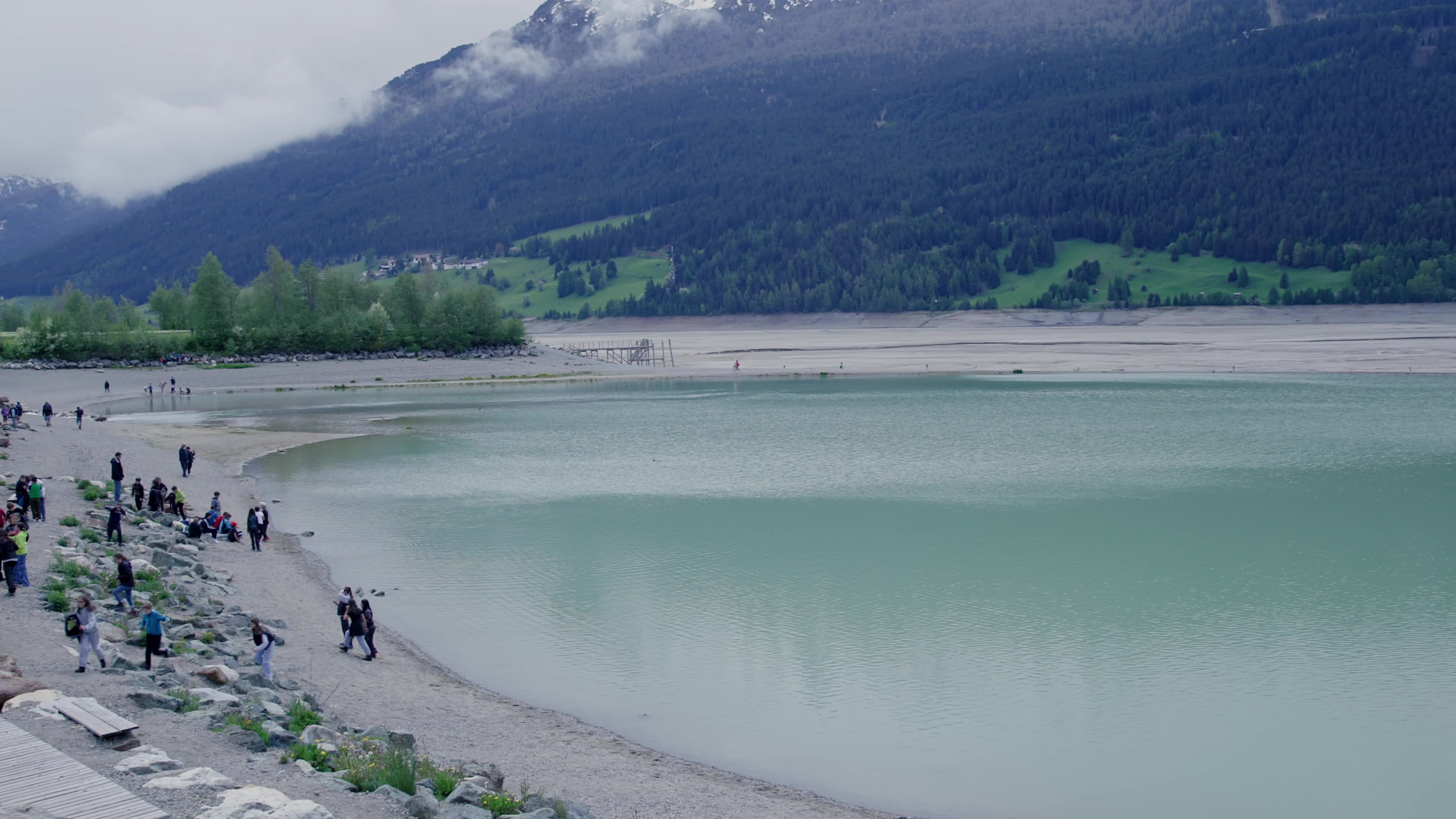 Reschensee Lake Drained for Alpine Road Construction