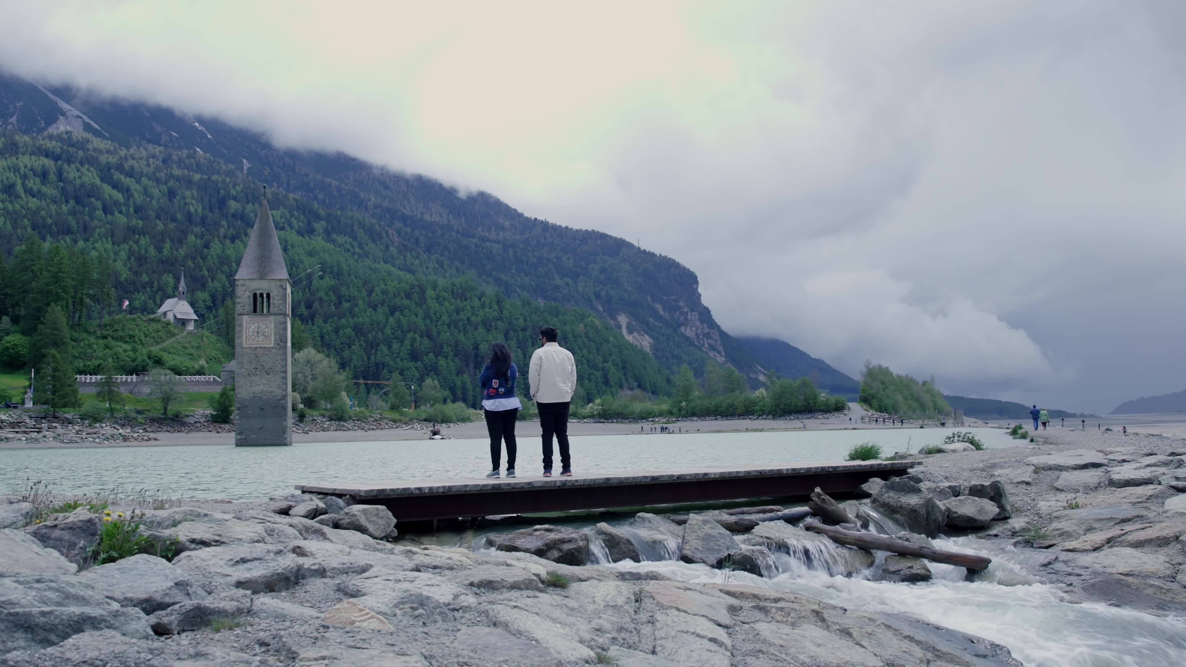 Reschensee Lake Drained for Alpine Road Construction