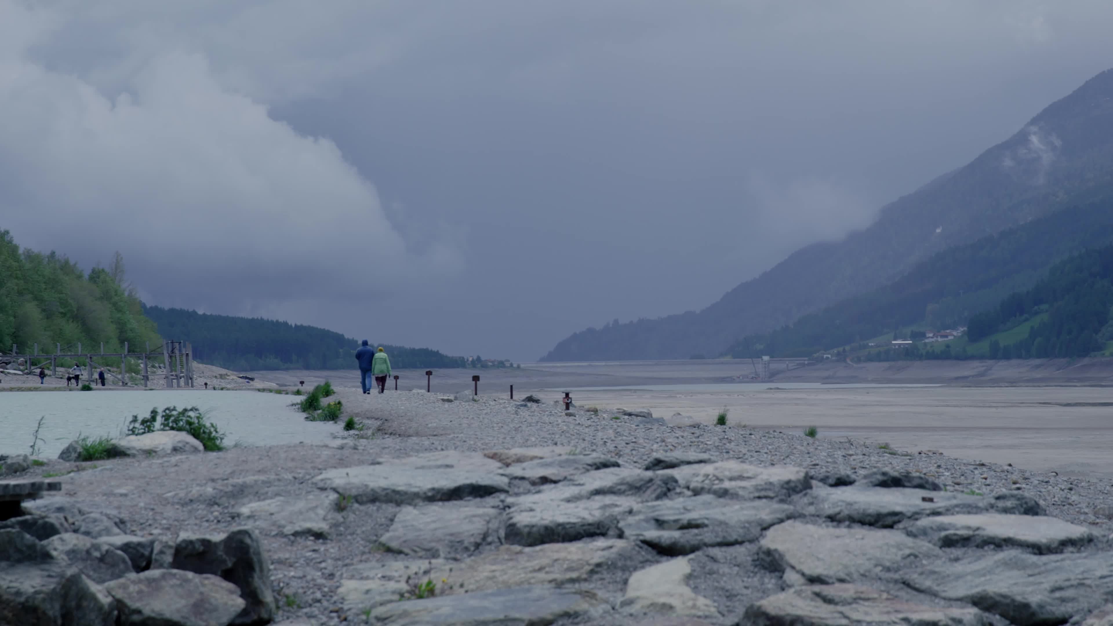 Reschensee Lake Drained for Alpine Road Construction