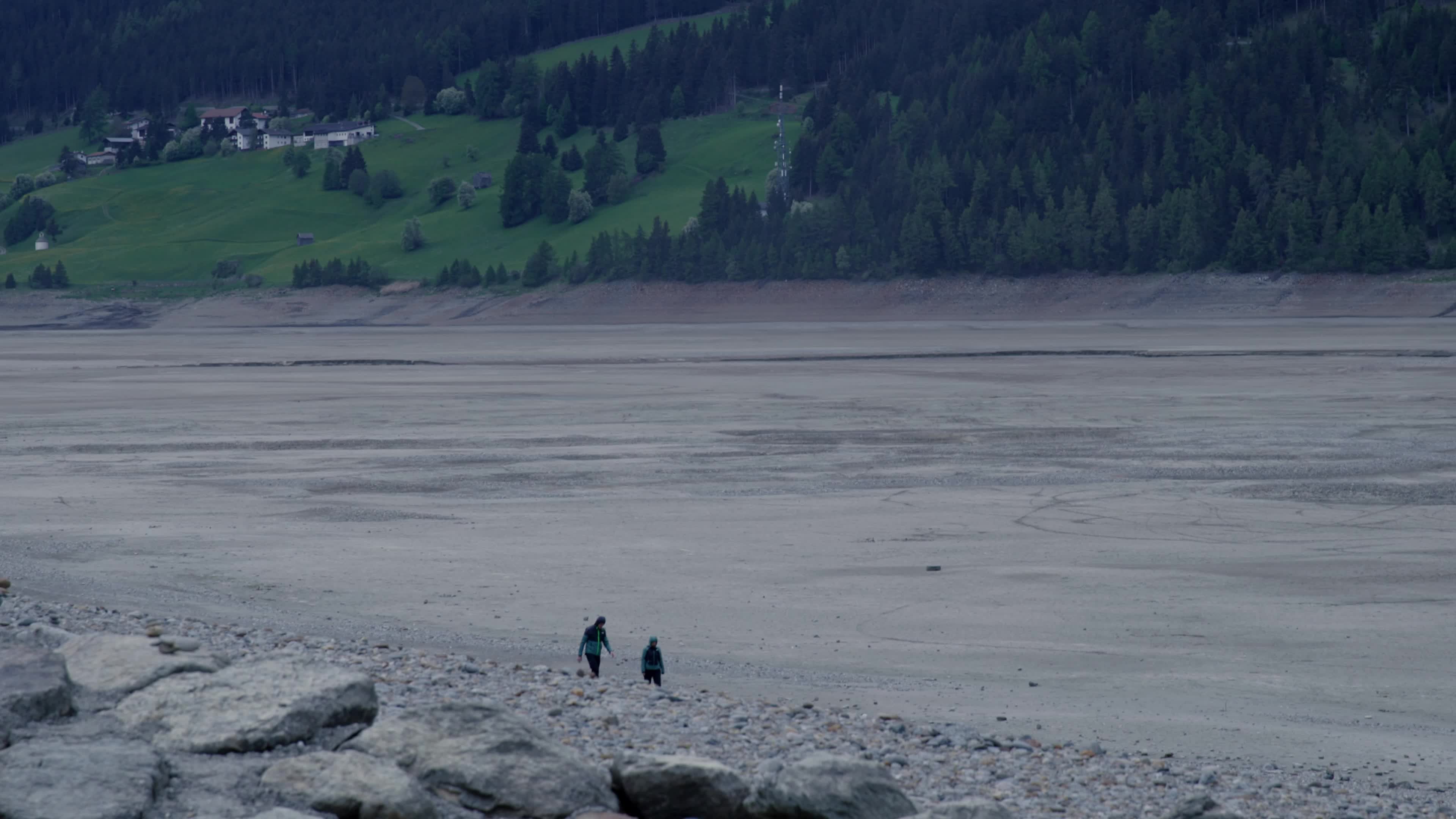 Reschensee Lake Drained for Alpine Road Construction