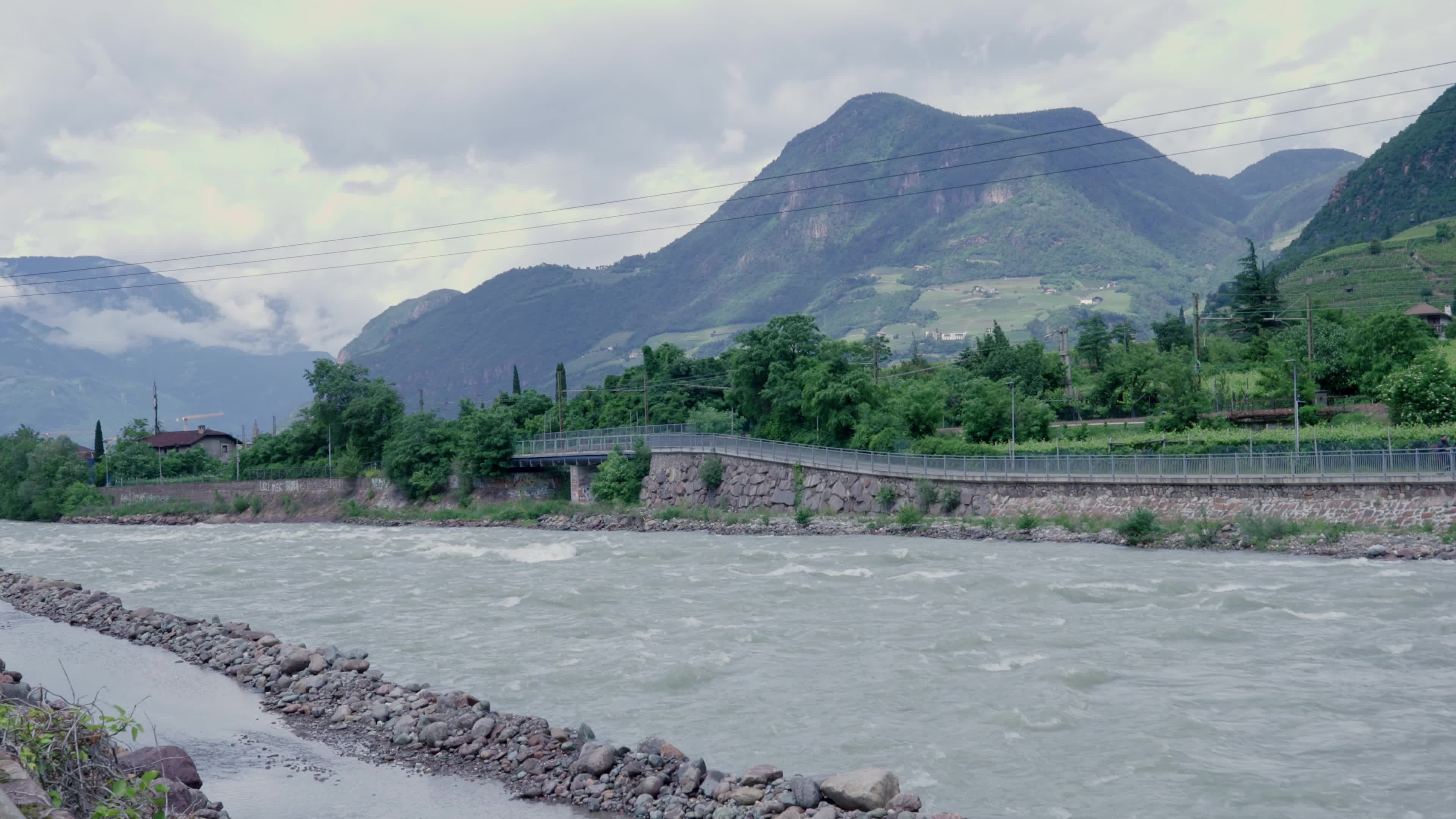 Isarco River In Bolzano