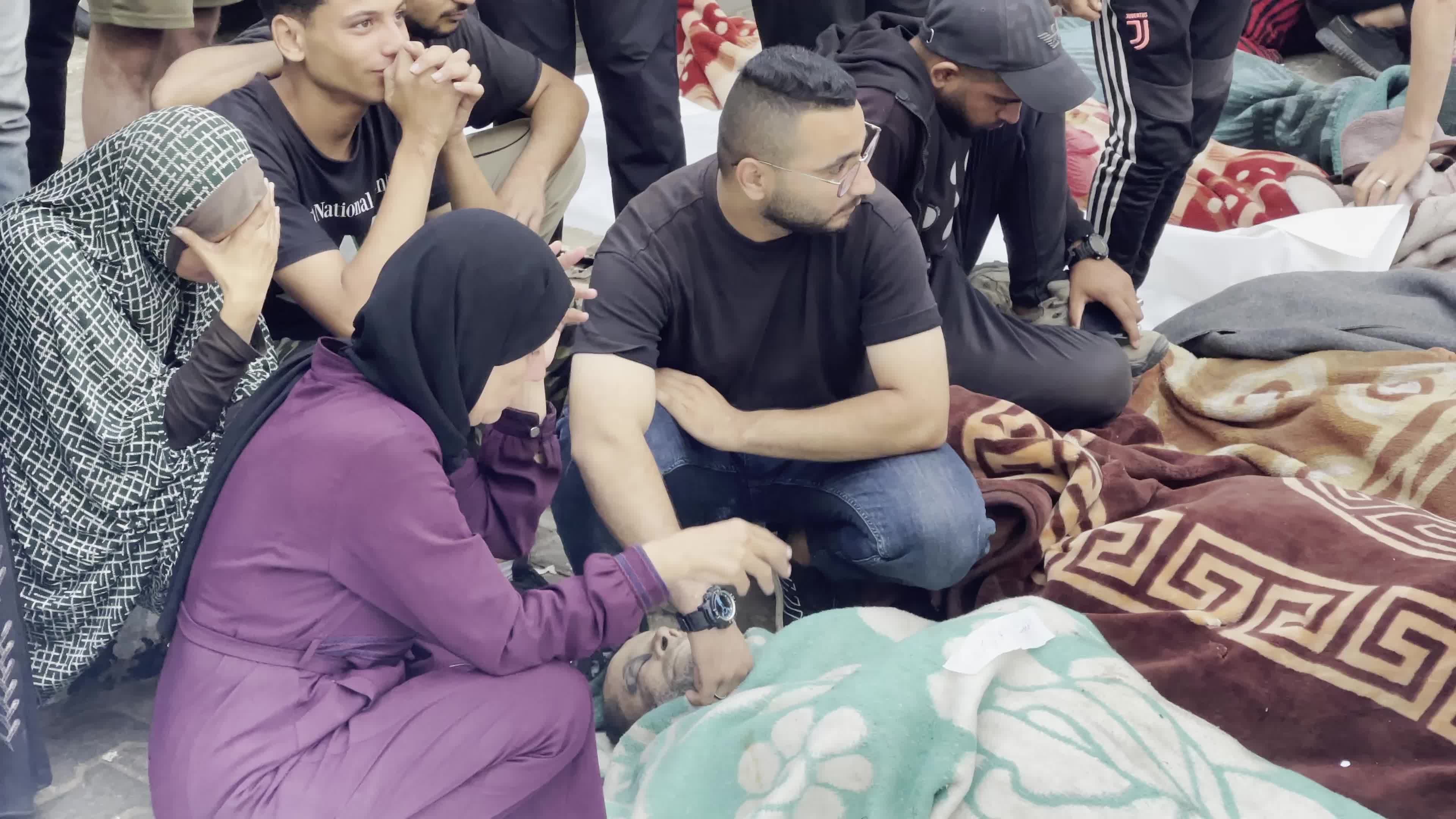 Funeral for people killed in the Israeli airstrike at a UN school