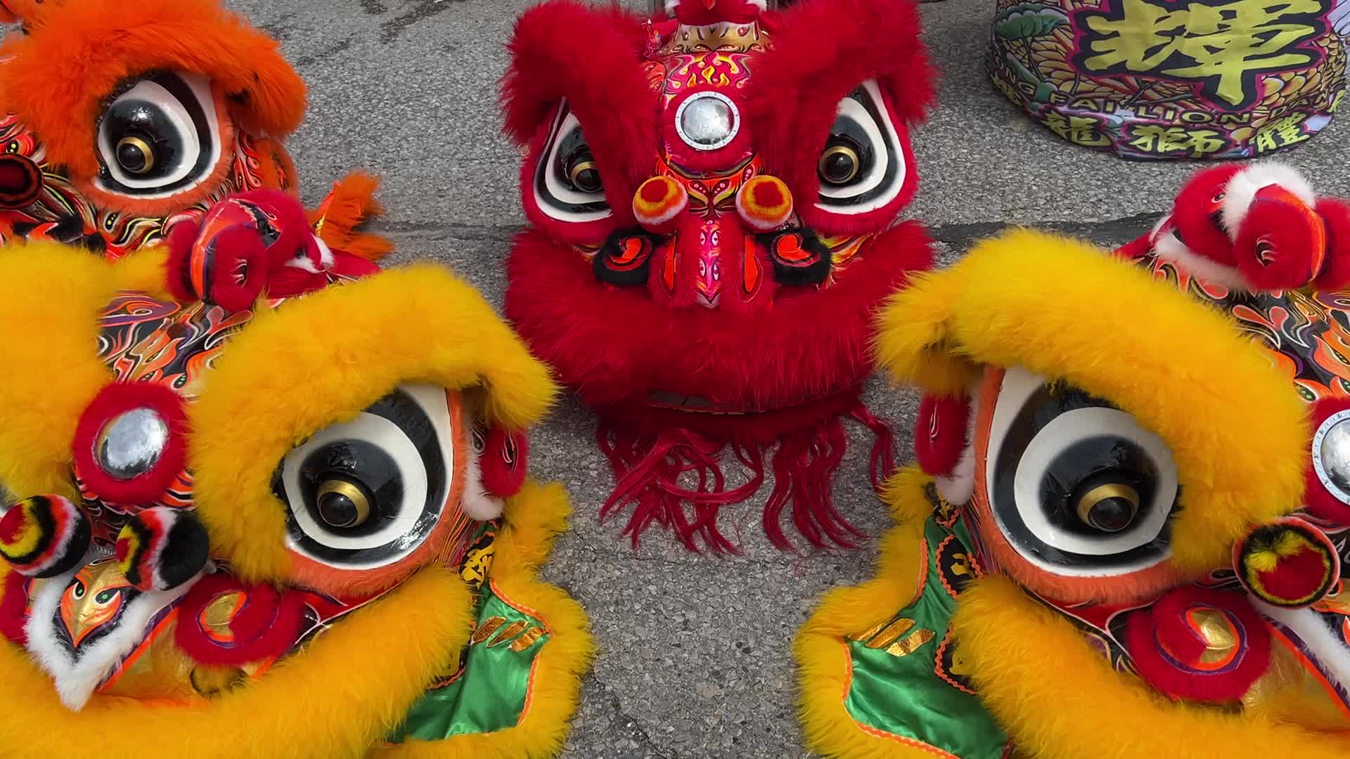 Chinese high pole lion dance in Markham