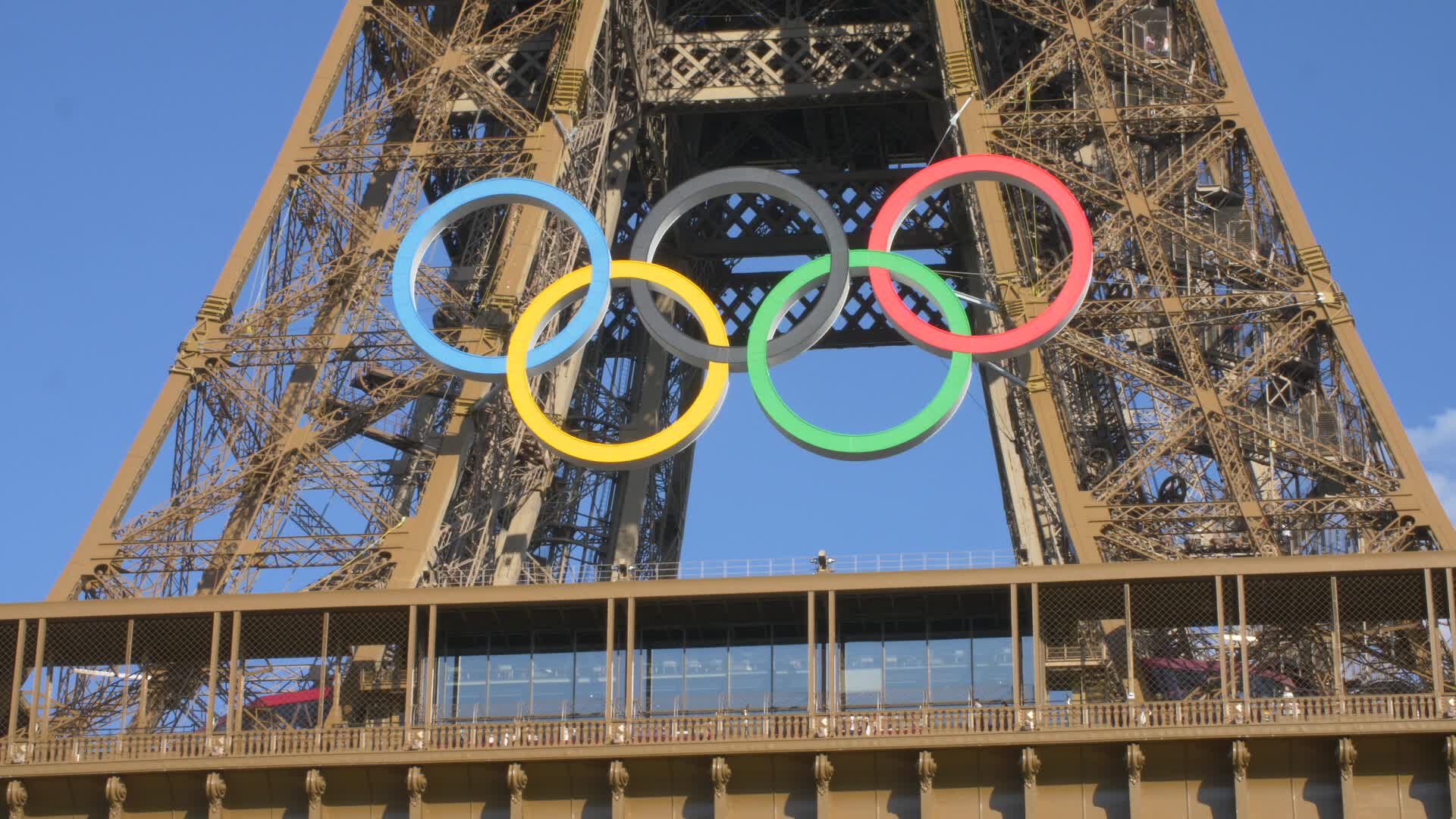 Olympic Rings On The Eiffel Tower