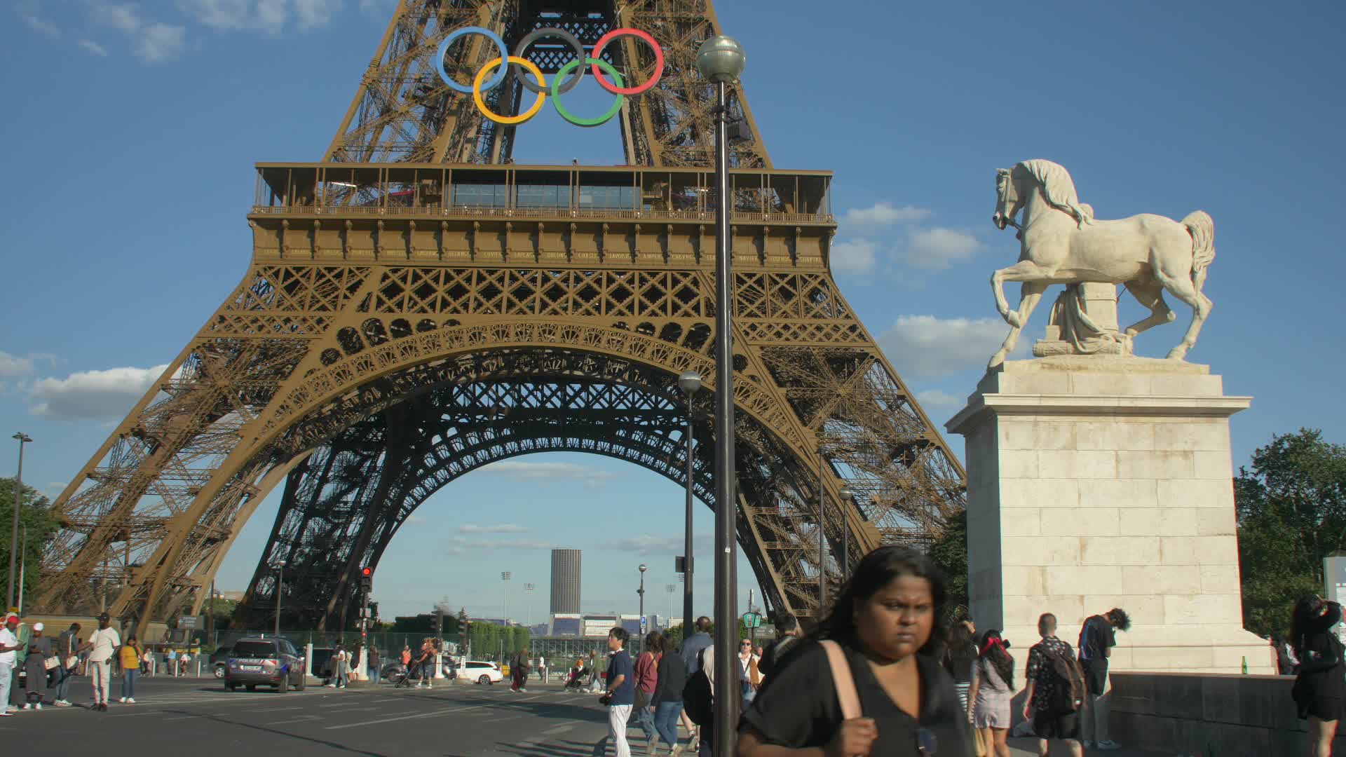 Olympic Rings On The Eiffel Tower