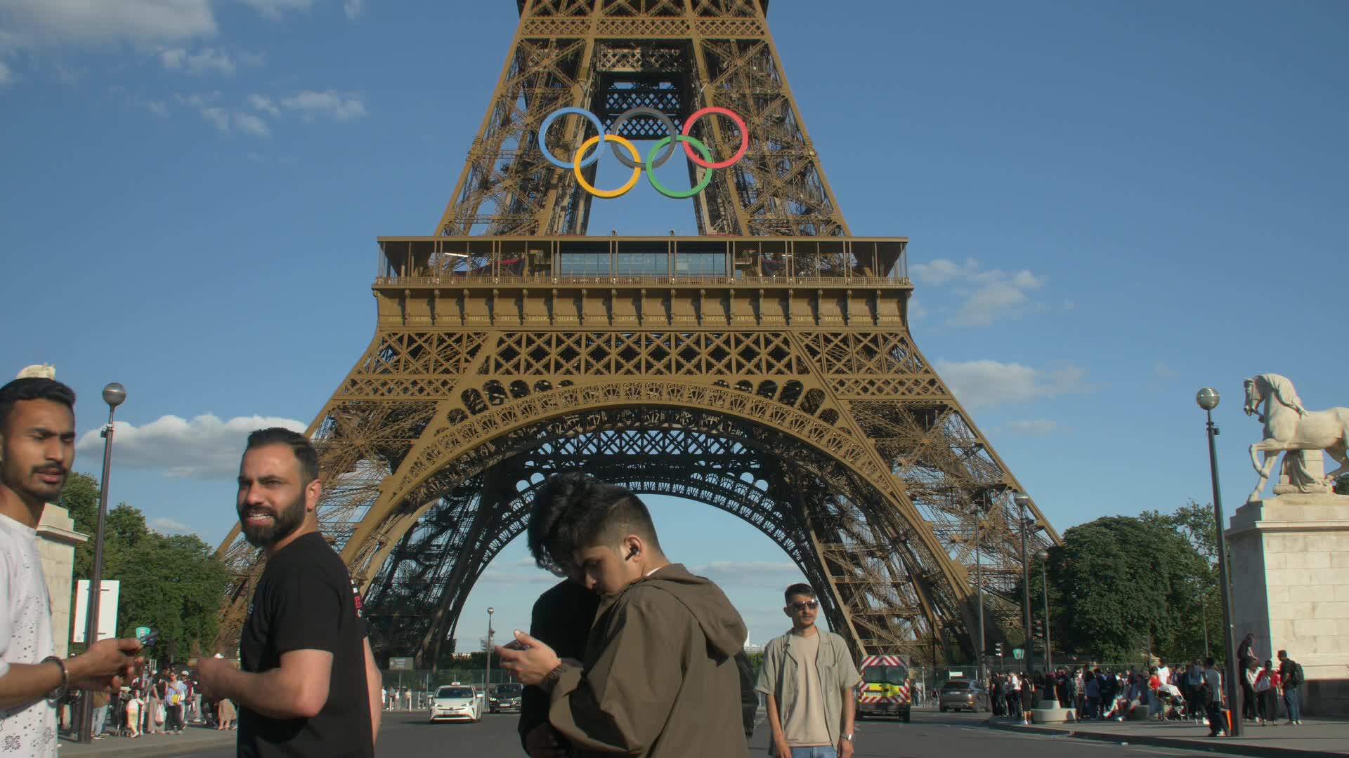 Olympic Rings On The Eiffel Tower
