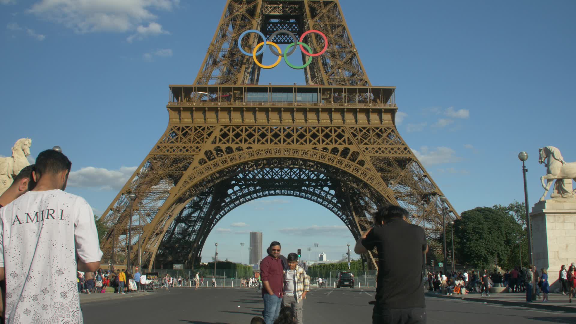 Olympic Rings On The Eiffel Tower