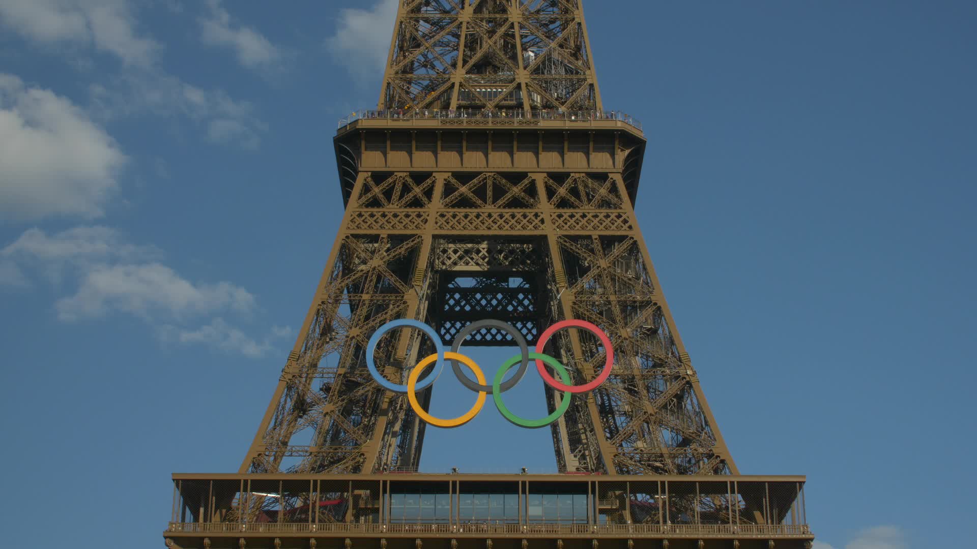 Olympic Rings On The Eiffel Tower