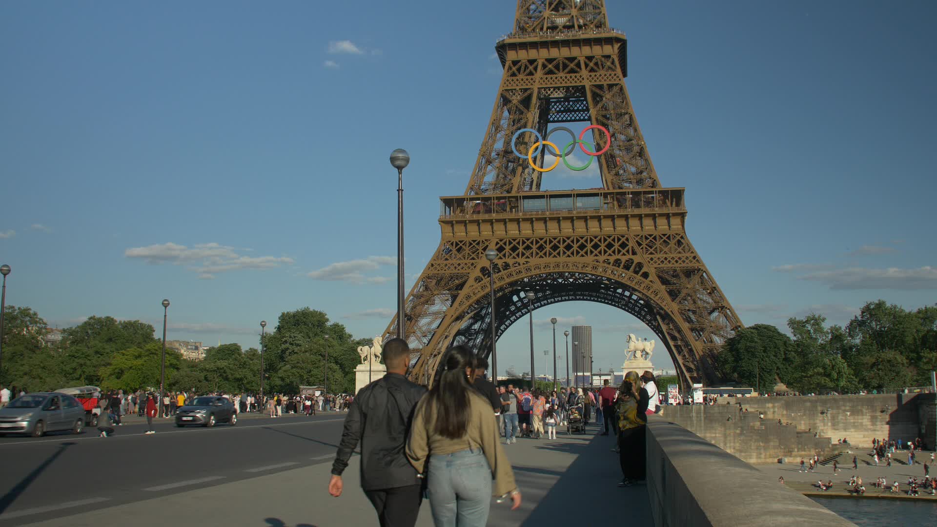 Olympic Rings On The Eiffel Tower