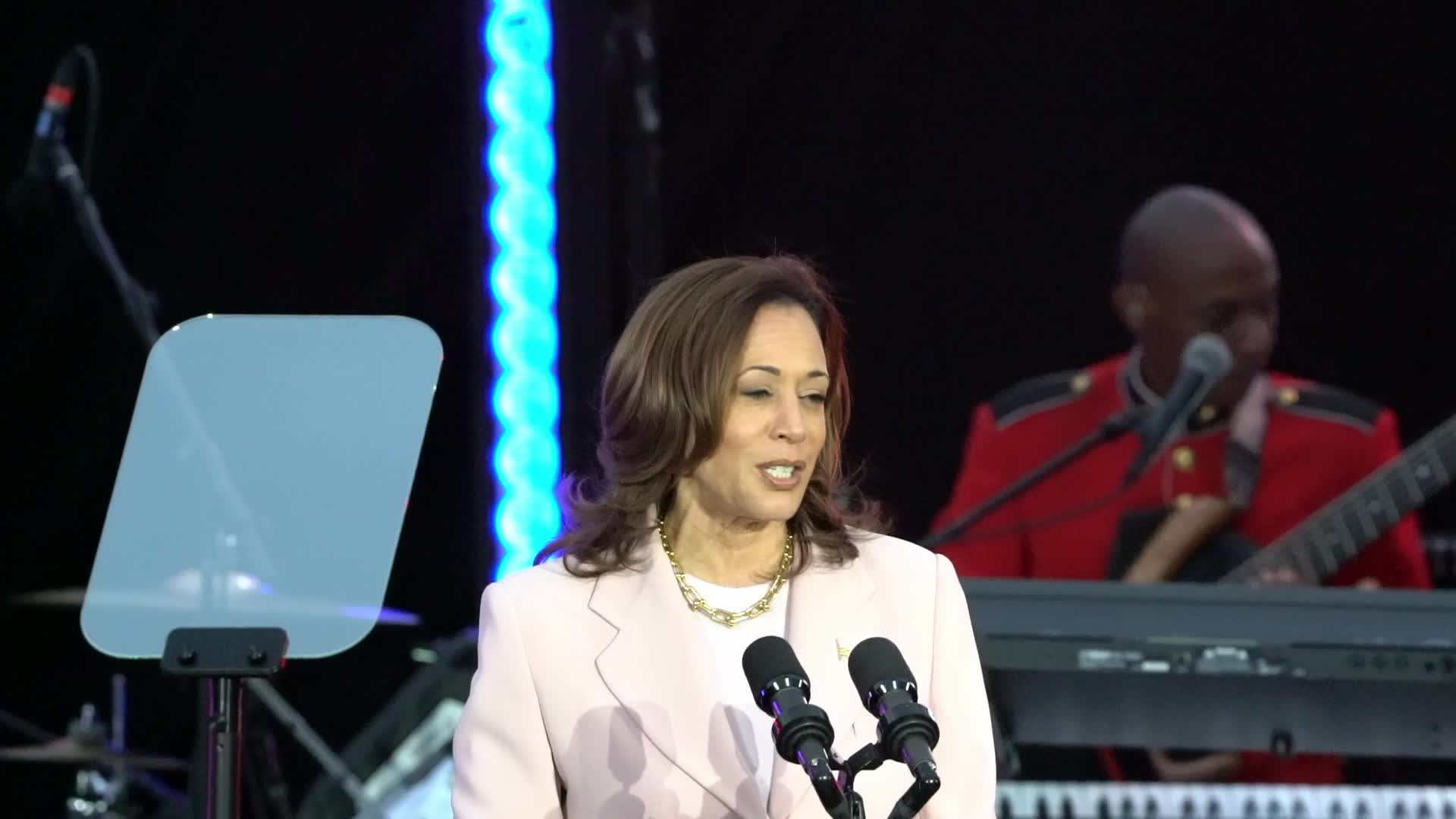 Vice President Kamala Harris talked at the Juneteeth celebration