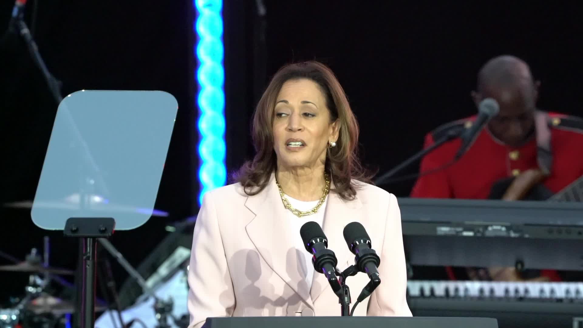 Vice President Kamala Harris talked at the Juneteeth celebration