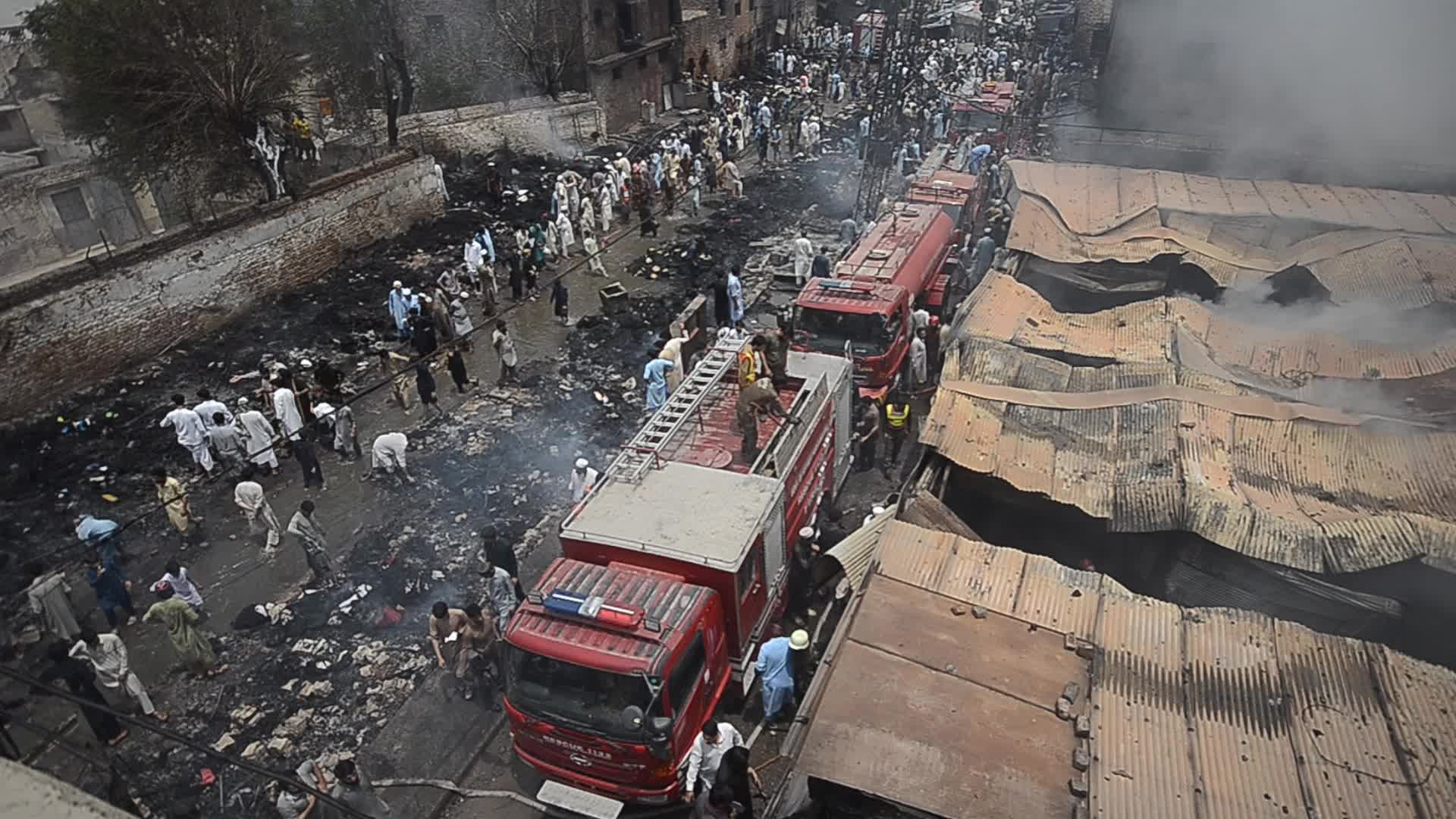 Fire at a market in Peshawar