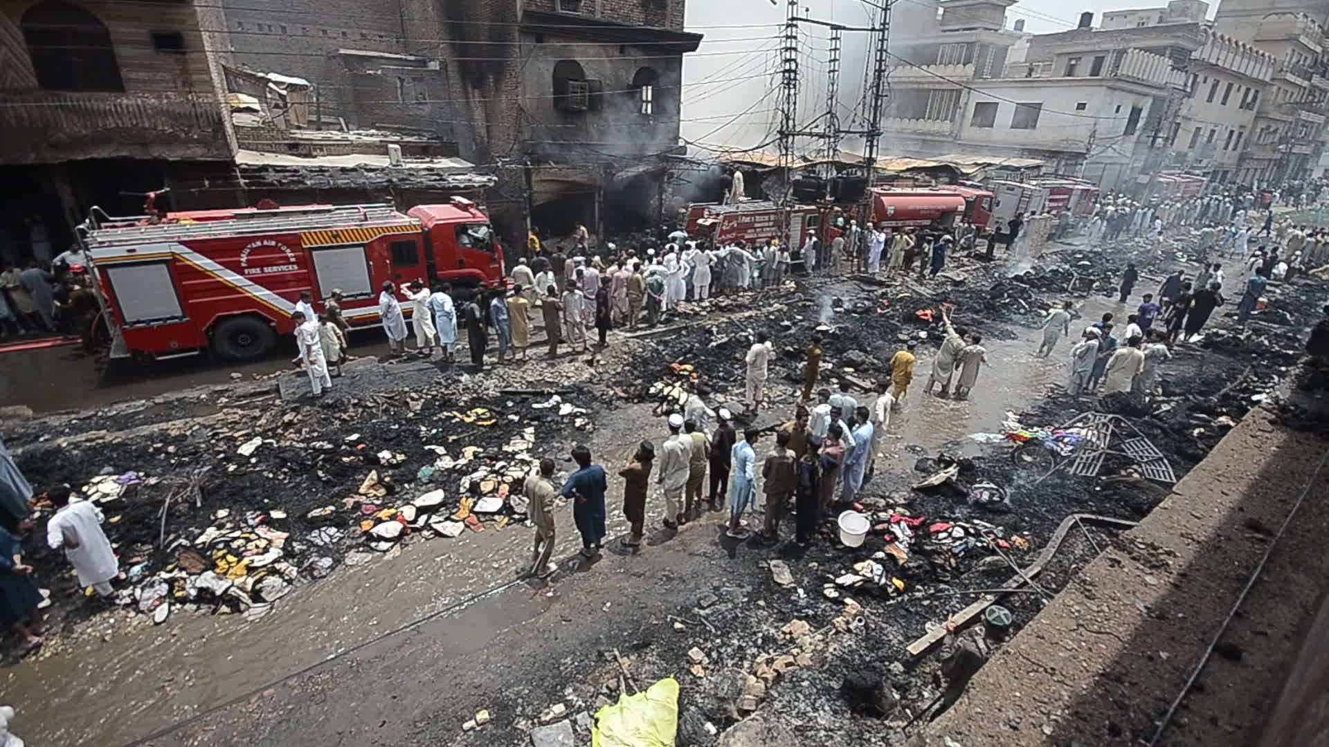Fire at a market in Peshawar