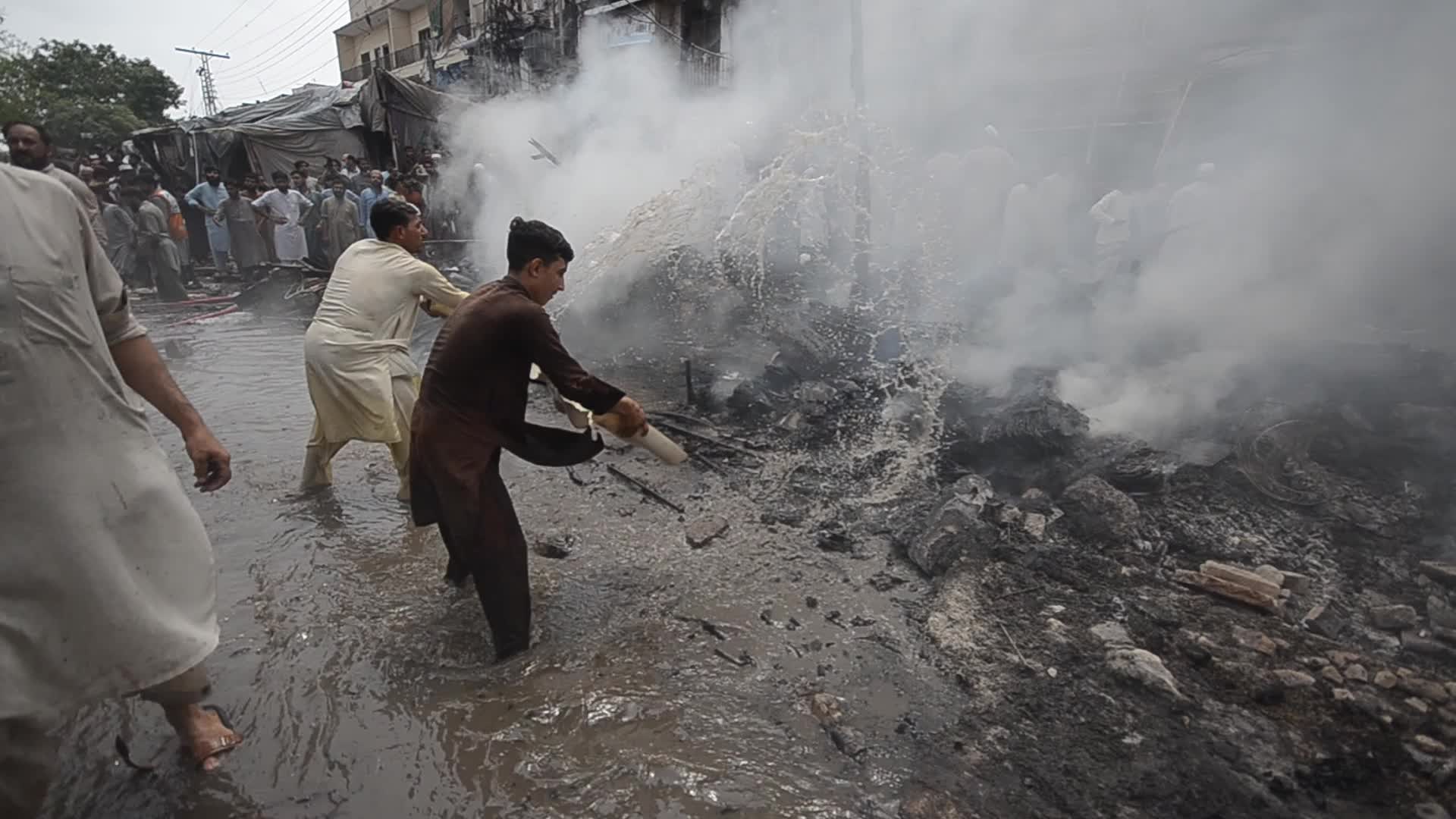 Fire at a market in Peshawar