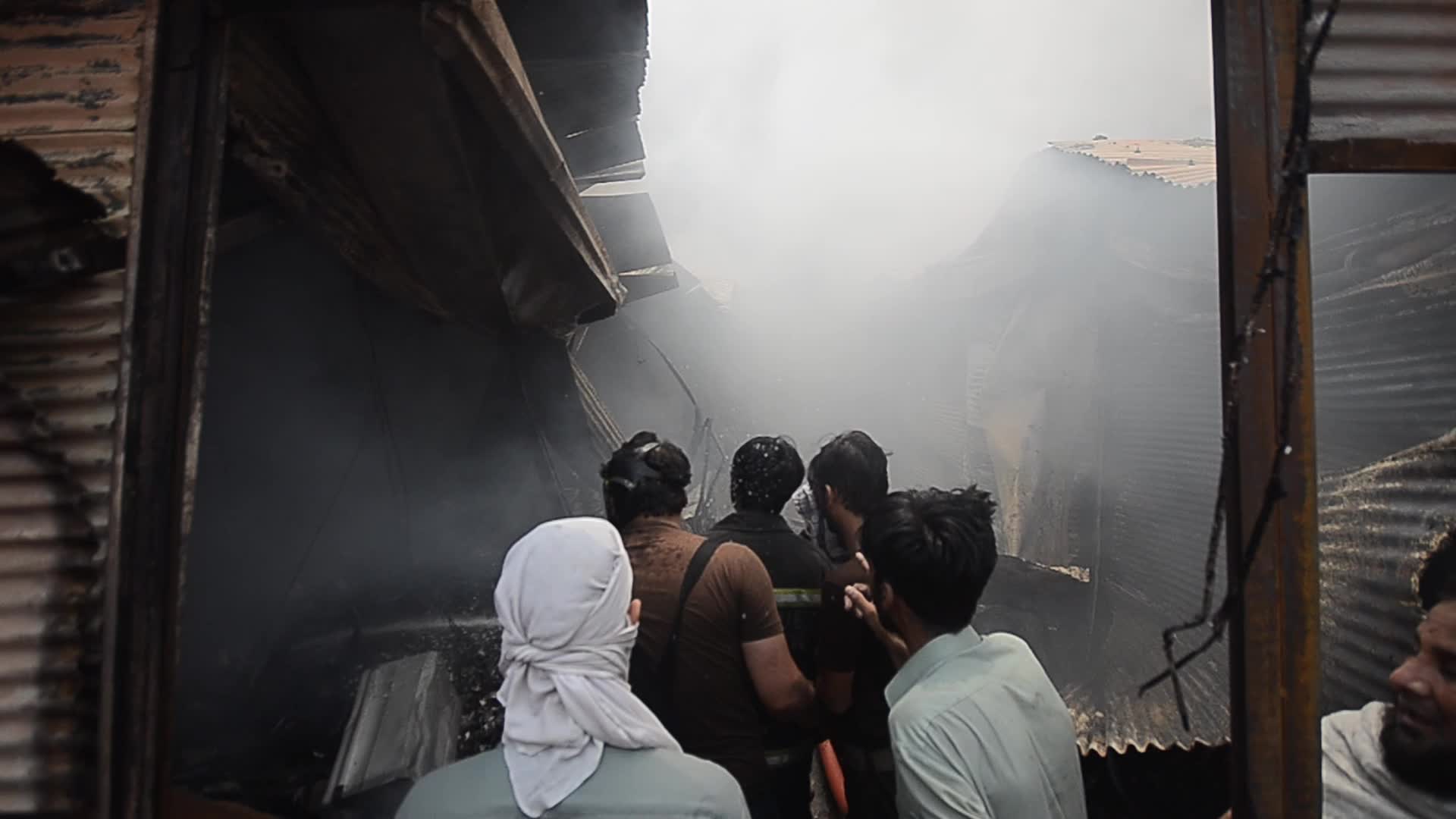 Fire at a market in Peshawar
