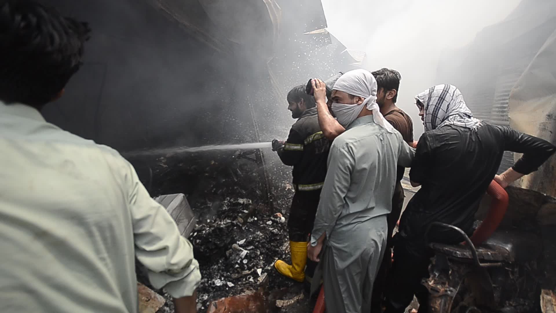 Fire at a market in Peshawar