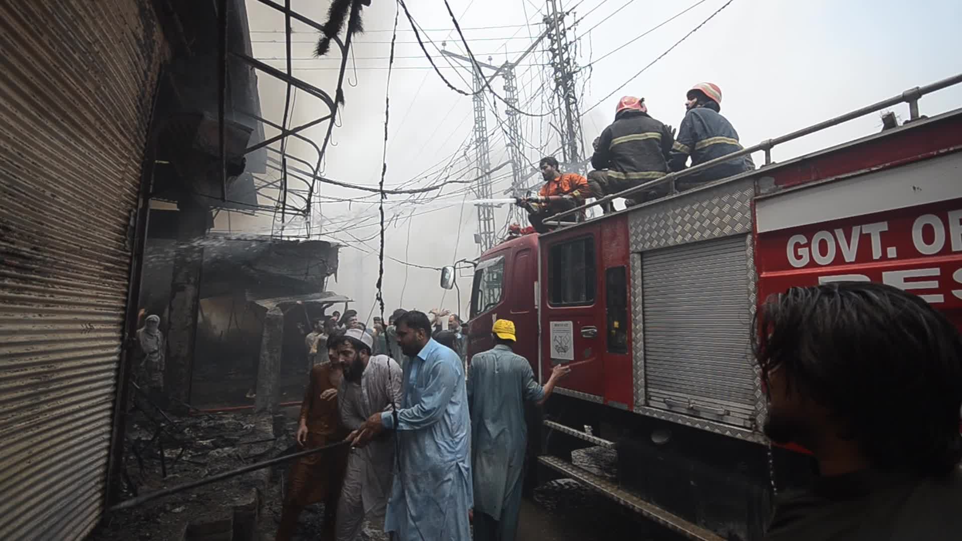 Fire at a market in Peshawar