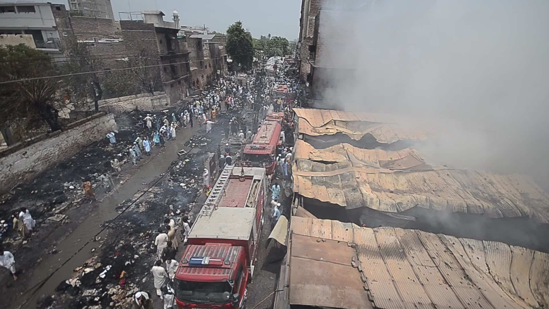 Fire at a market in Peshawar