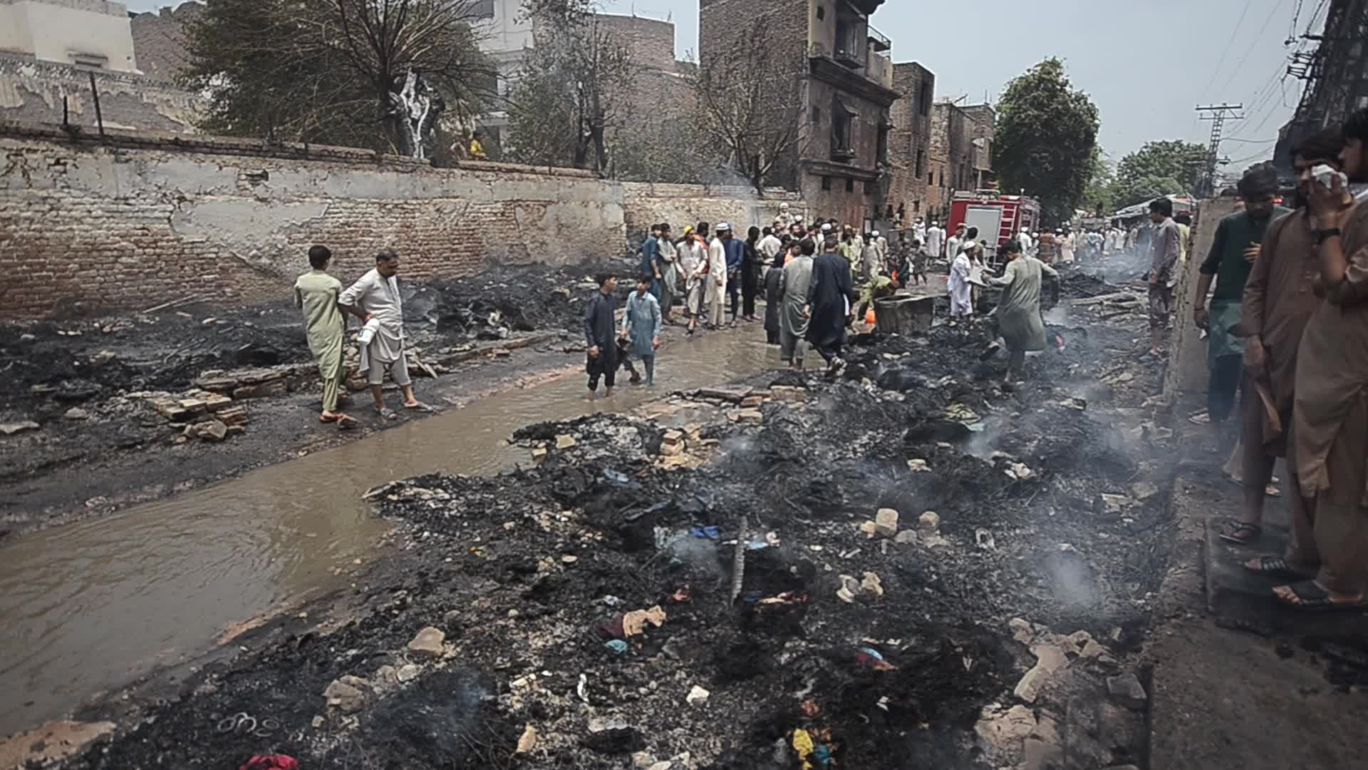 Fire at a market in Peshawar