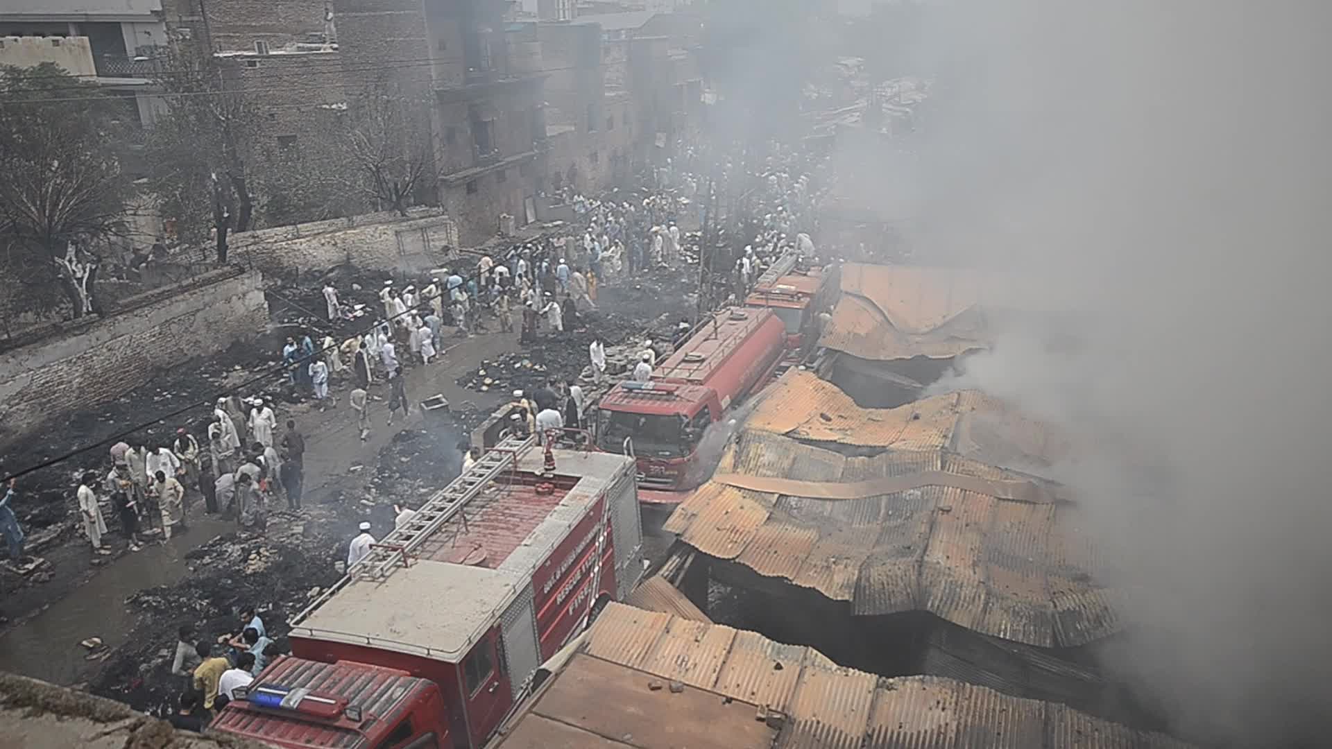 Fire at a market in Peshawar