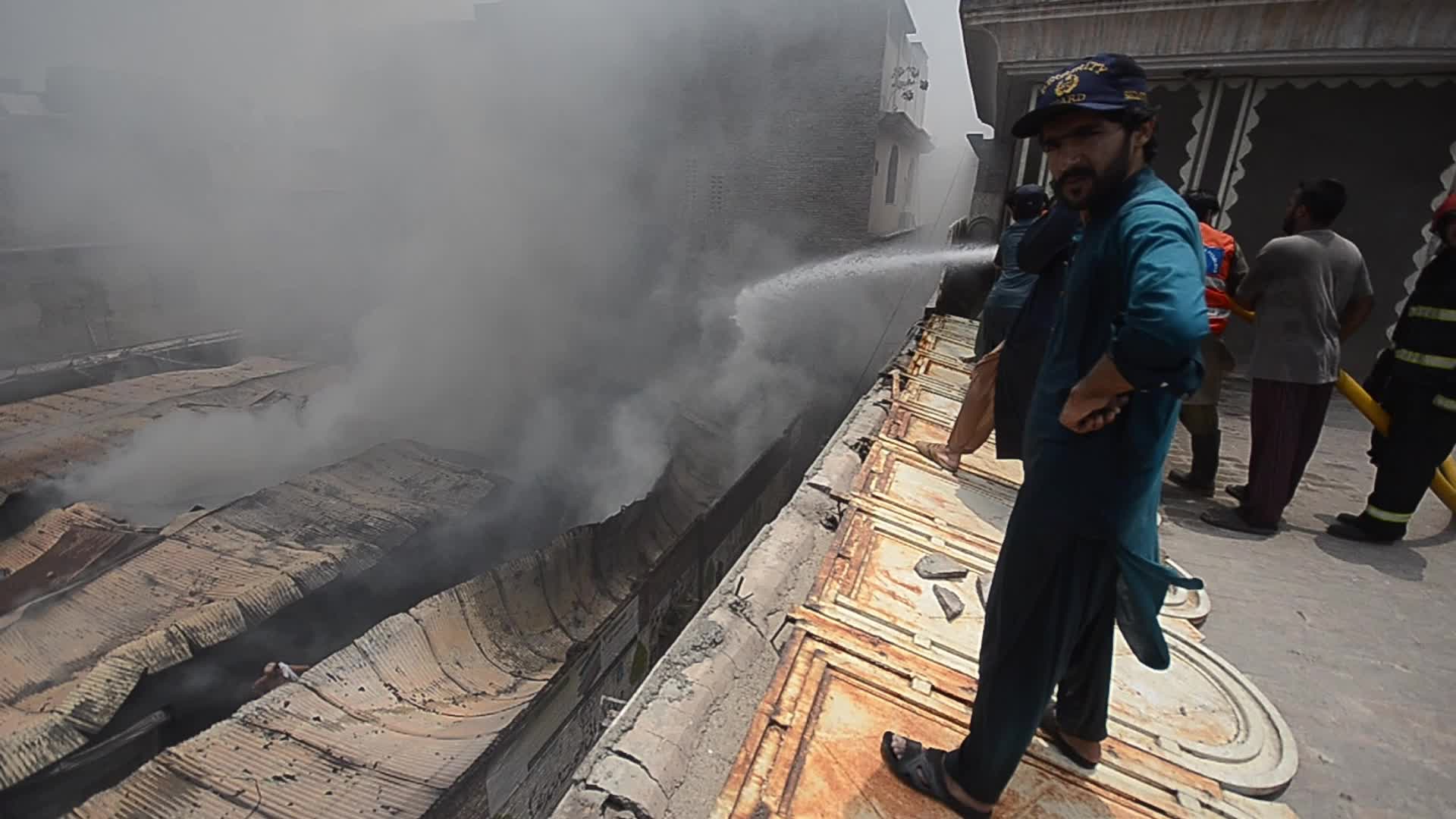 Fire at a market in Peshawar