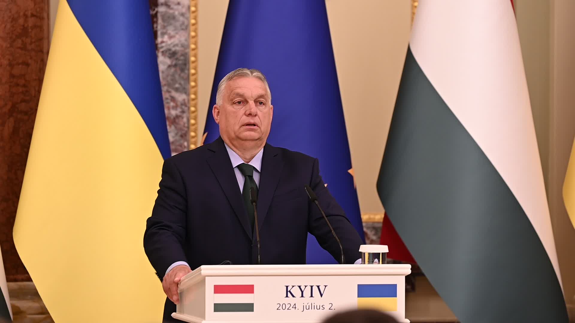 A media briefing of Prime Minister of Hungary and Ukrainian President Volodymyr Zelensky in Kyiv, amid Russia's invasion of Ukraine.