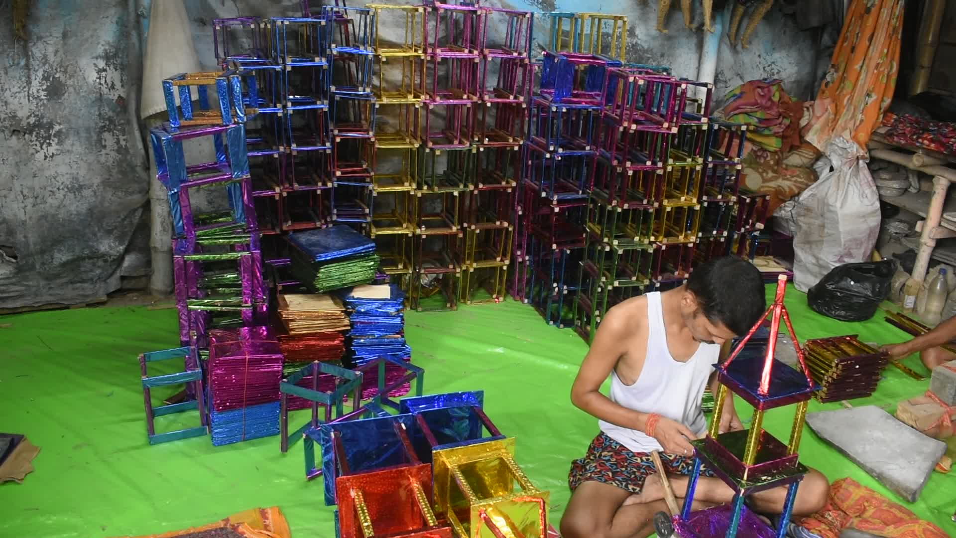 Preparation for Raath Yatra festival in India.