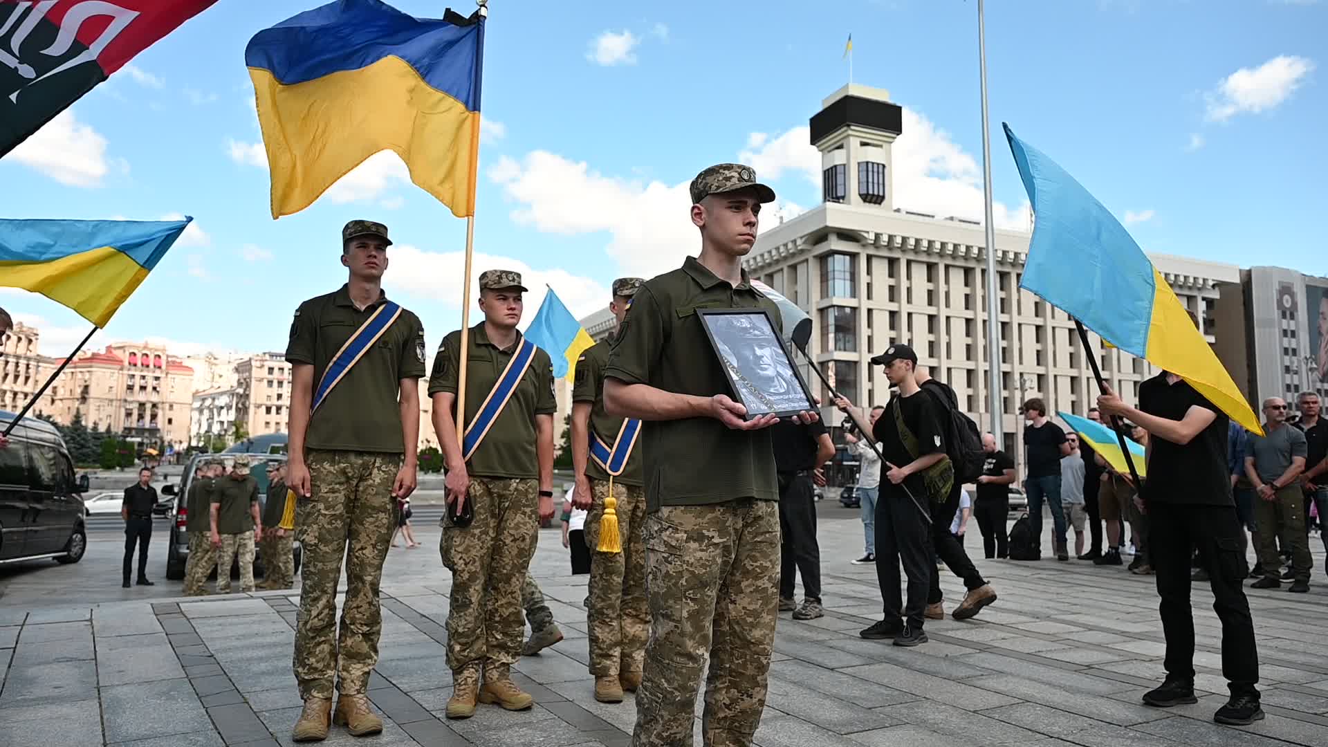 Funeral Ceremony For British Volunteer And Combat Medic Peter Fouche In Kyiv, Amid Russia's Invasion Of Ukraine.